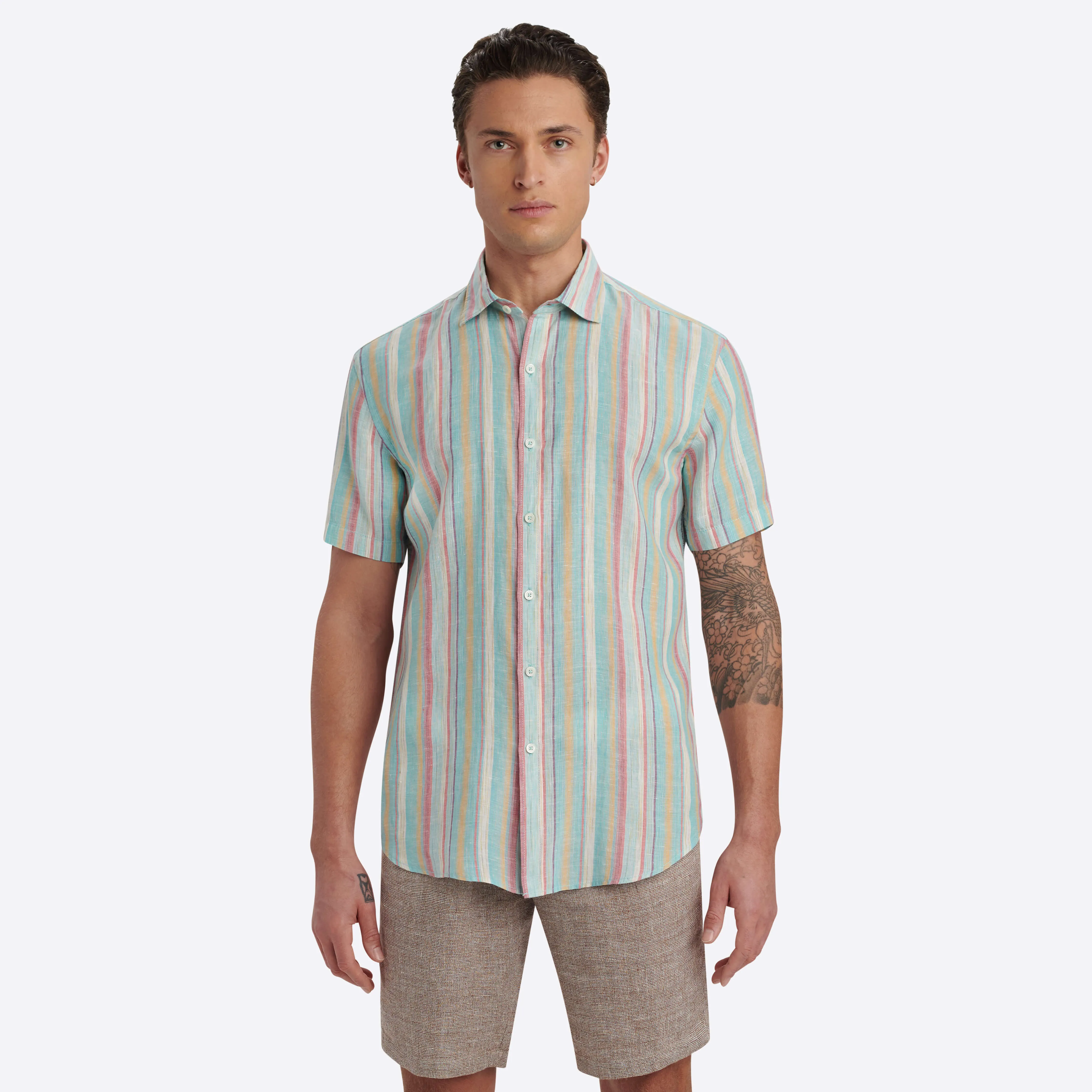 Orson Cabana Stripe Short Sleeve Shirt sold by Bugatchi product image thumbnail 2