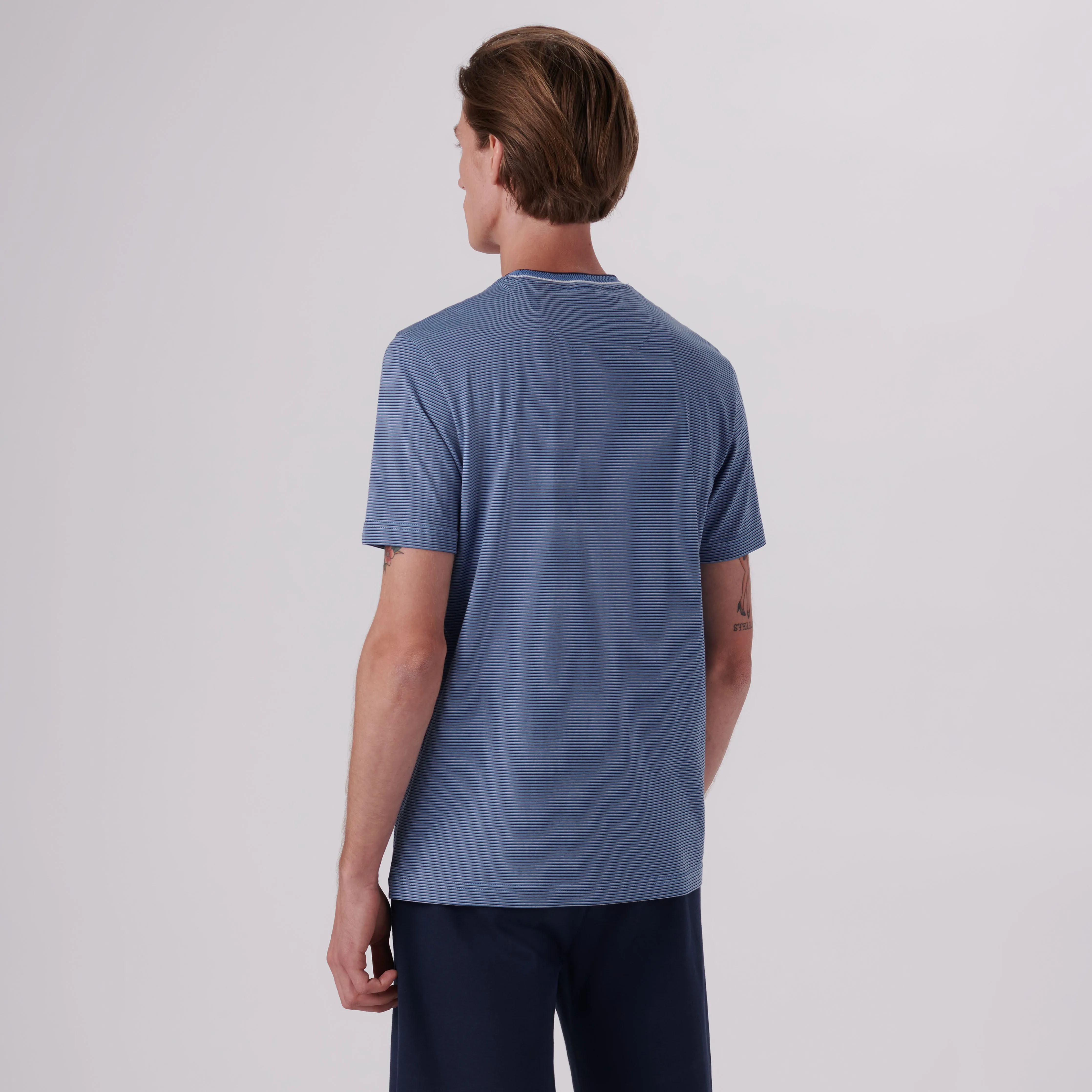 Striped Crew Neck T-Shirt sold by Bugatchi product image thumbnail 4