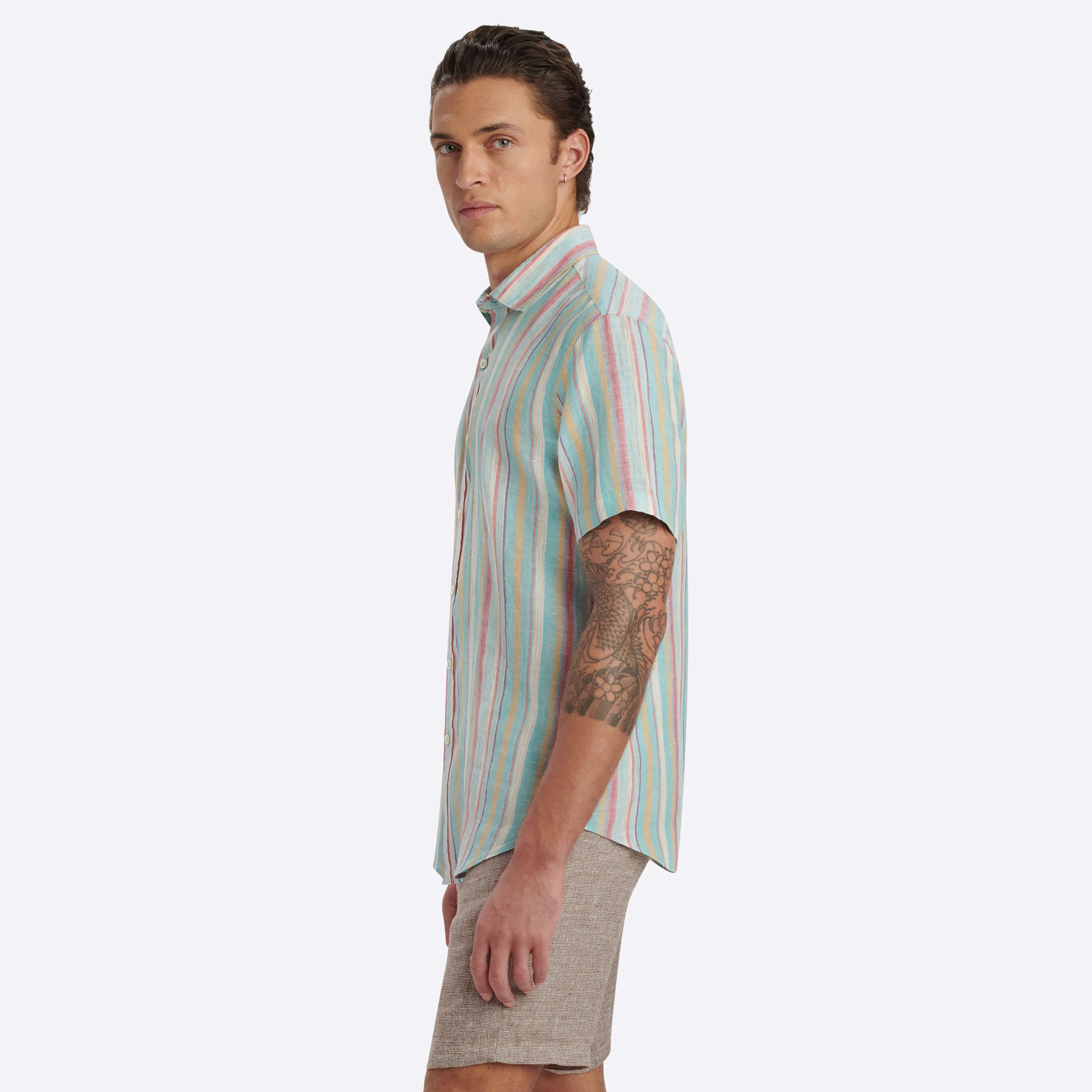 Orson Cabana Stripe Short Sleeve Shirt sold by Bugatchi product image thumbnail 3