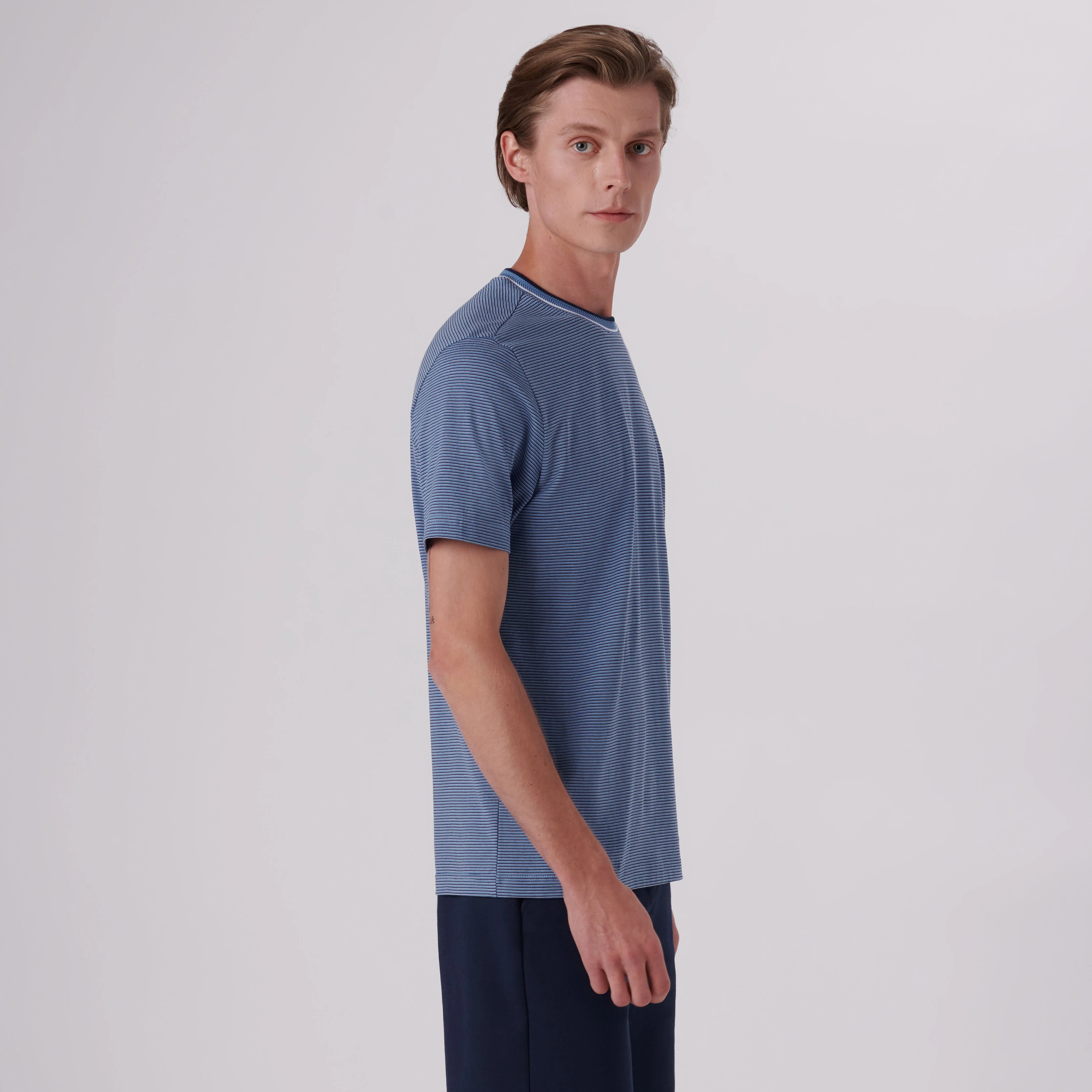 Striped Crew Neck T-Shirt sold by Bugatchi product image thumbnail 3