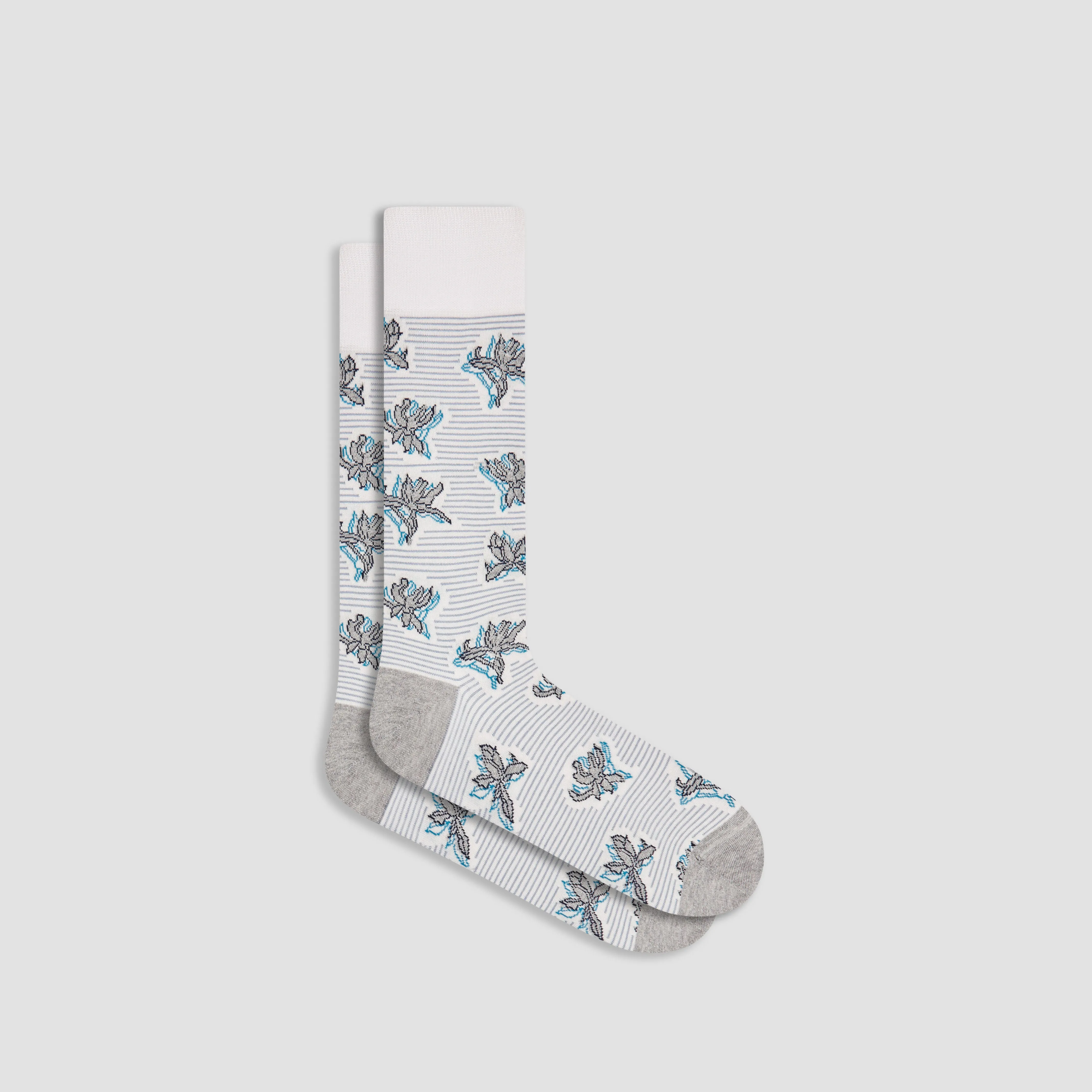 Striped Floral Mid-Calf Socks sold by Bugatchi