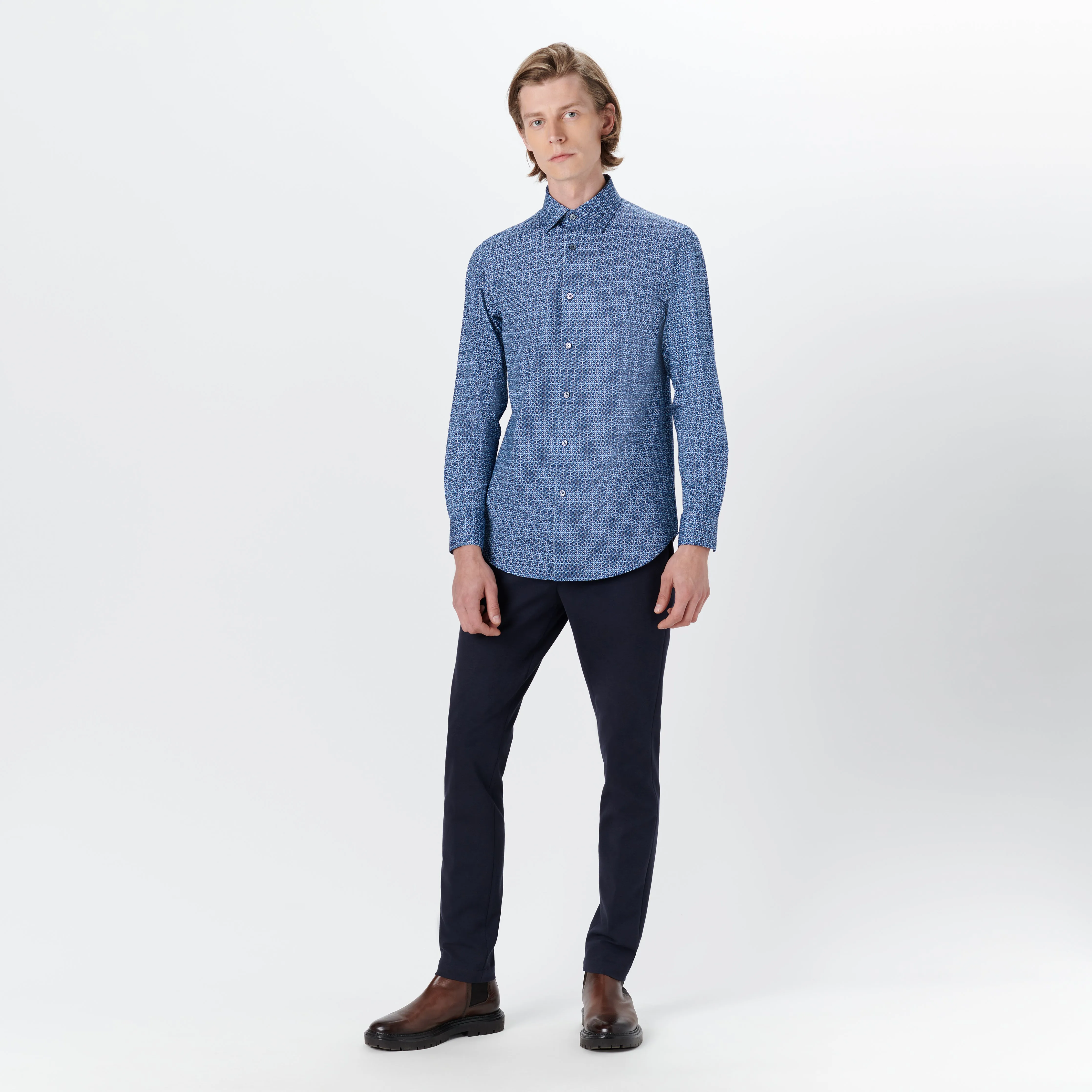 JAMES Tile Print OoohCotton Shirt sold by Bugatchi product image thumbnail 5