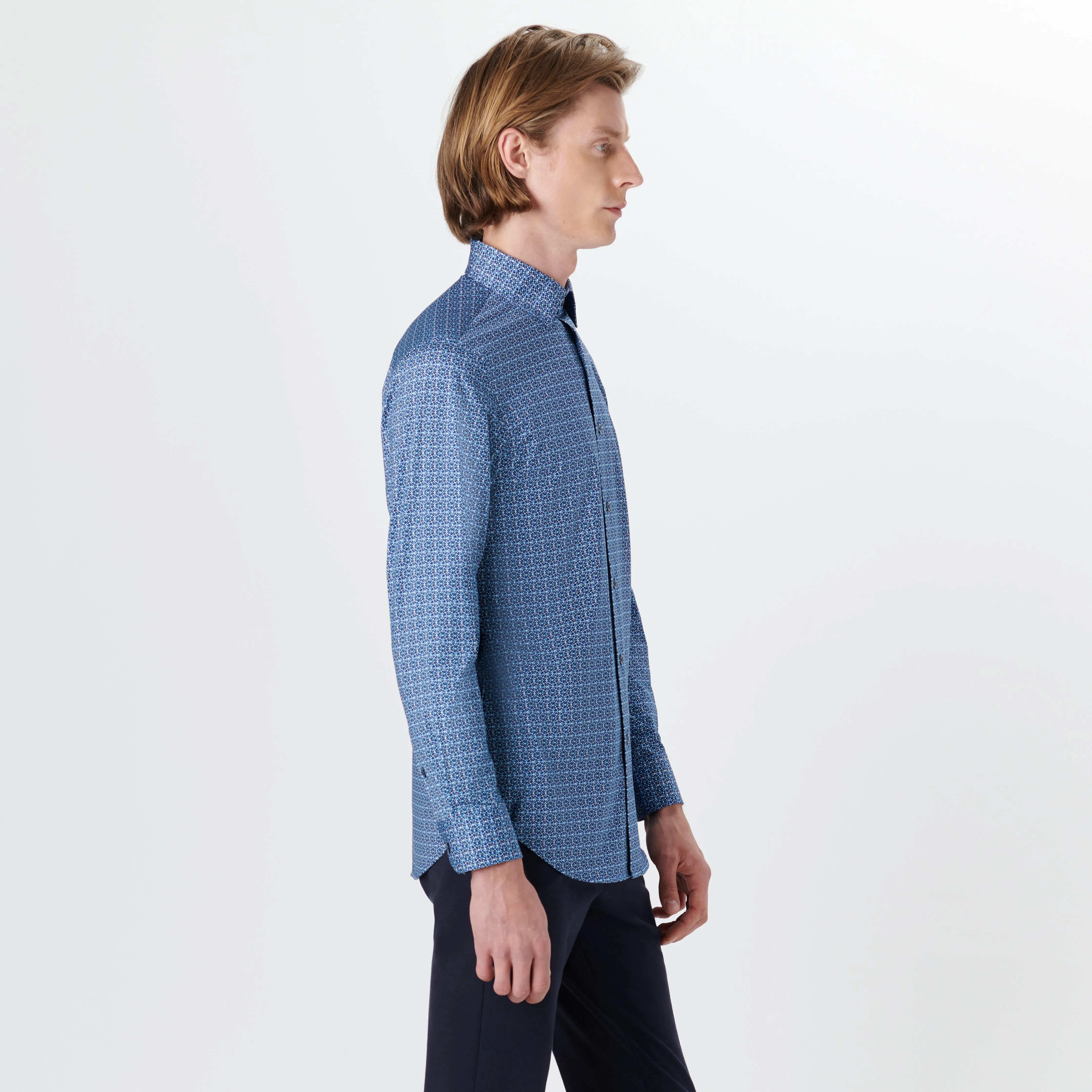 JAMES Tile Print OoohCotton Shirt sold by Bugatchi product image thumbnail 3