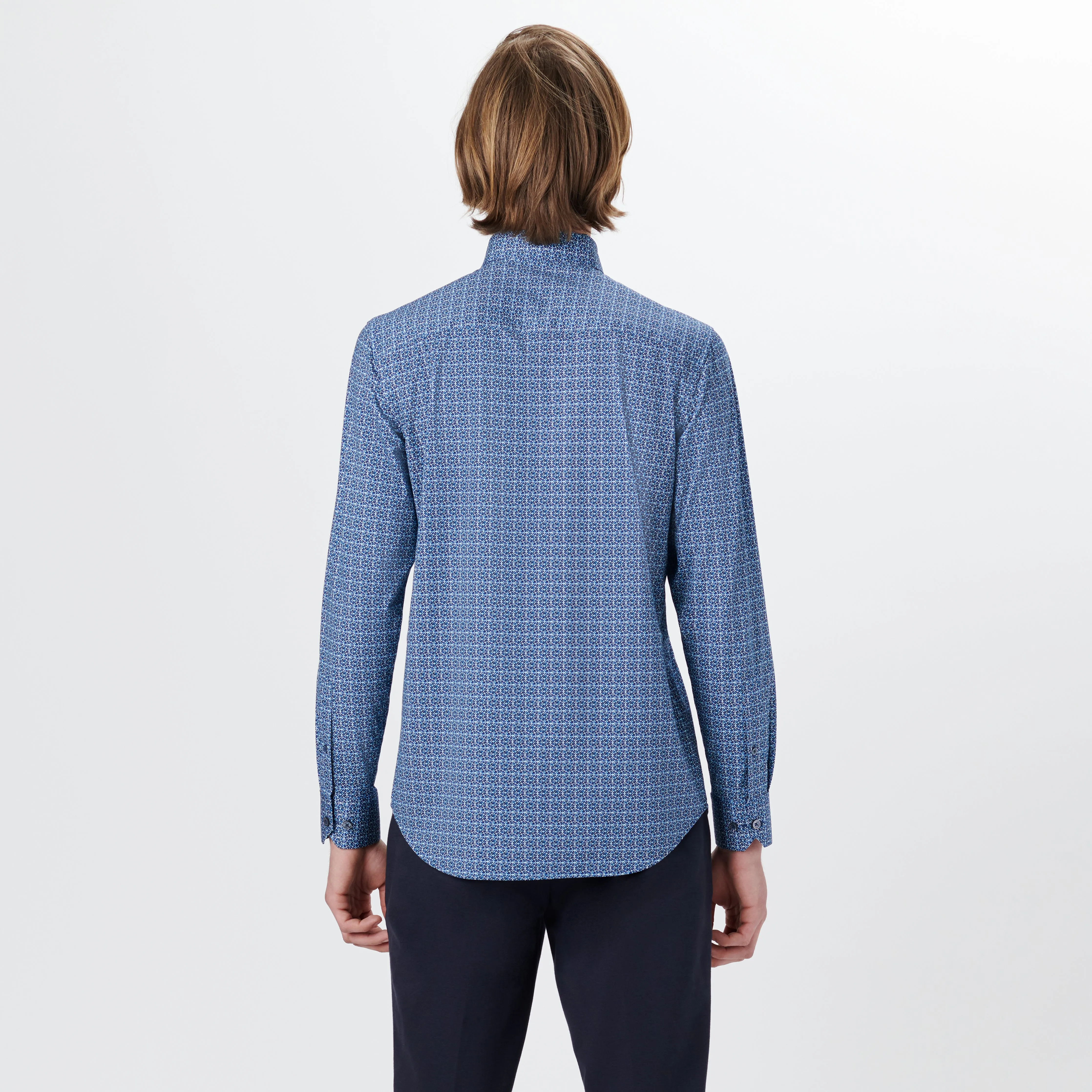 JAMES Tile Print OoohCotton Shirt sold by Bugatchi product image thumbnail 4