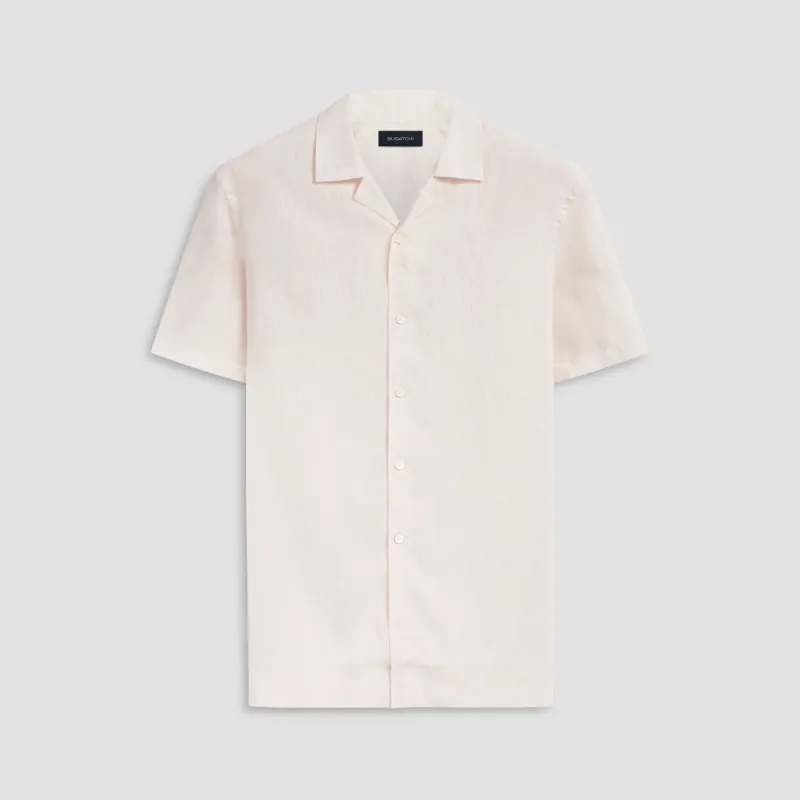 Jackson Solid Short Sleeve Linen Shirt sold by Bugatchi