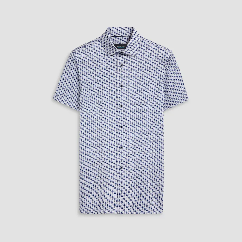Milo Palm Trees Print OoohCotton Short Sleeve Shirt sold by Bugatchi
