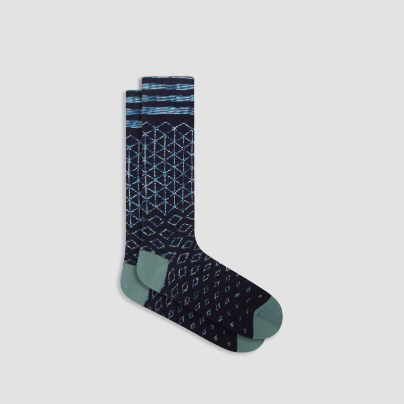 Geometric Mid-Calf Socks sold by Bugatchi