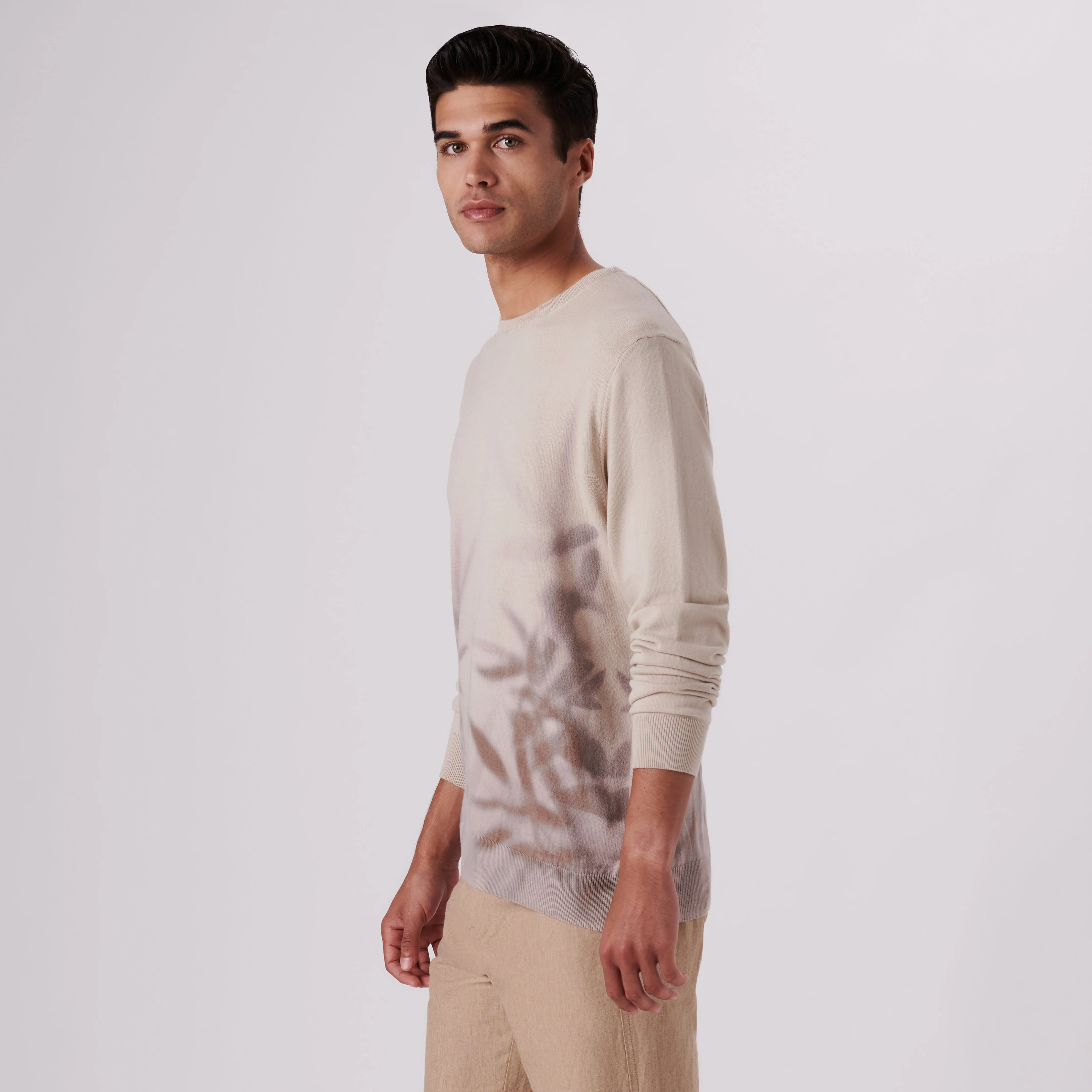 Leaf Print Crew Neck Sweater sold by Bugatchi product image thumbnail 3