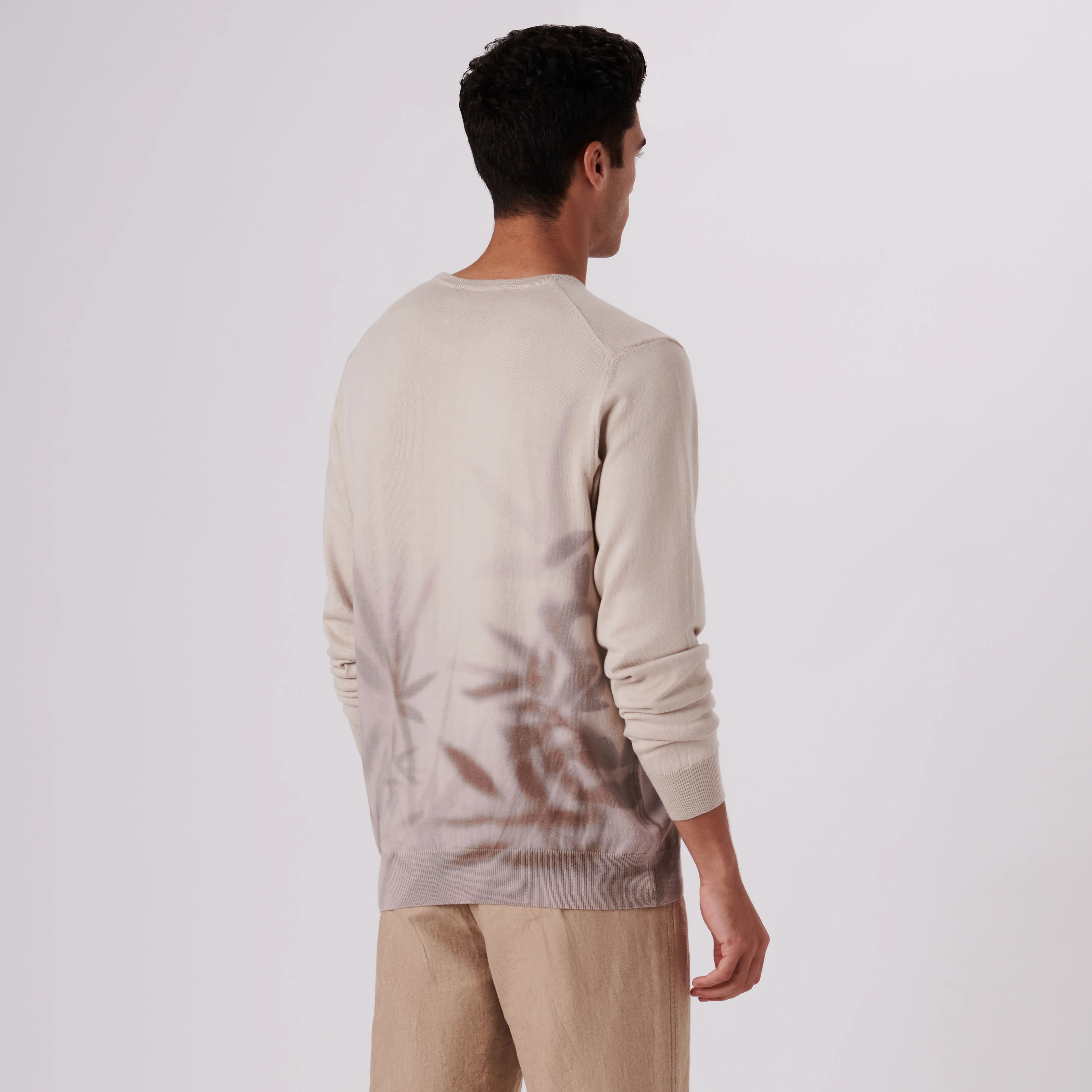 Leaf Print Crew Neck Sweater sold by Bugatchi product image thumbnail 4