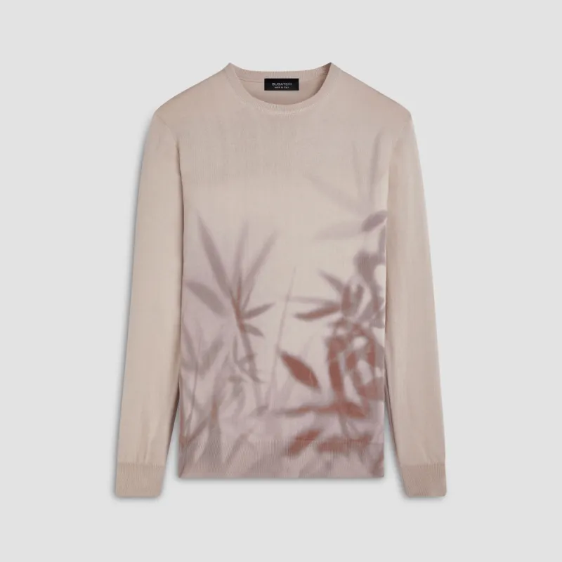 Leaf Print Crew Neck Sweater sold by Bugatchi