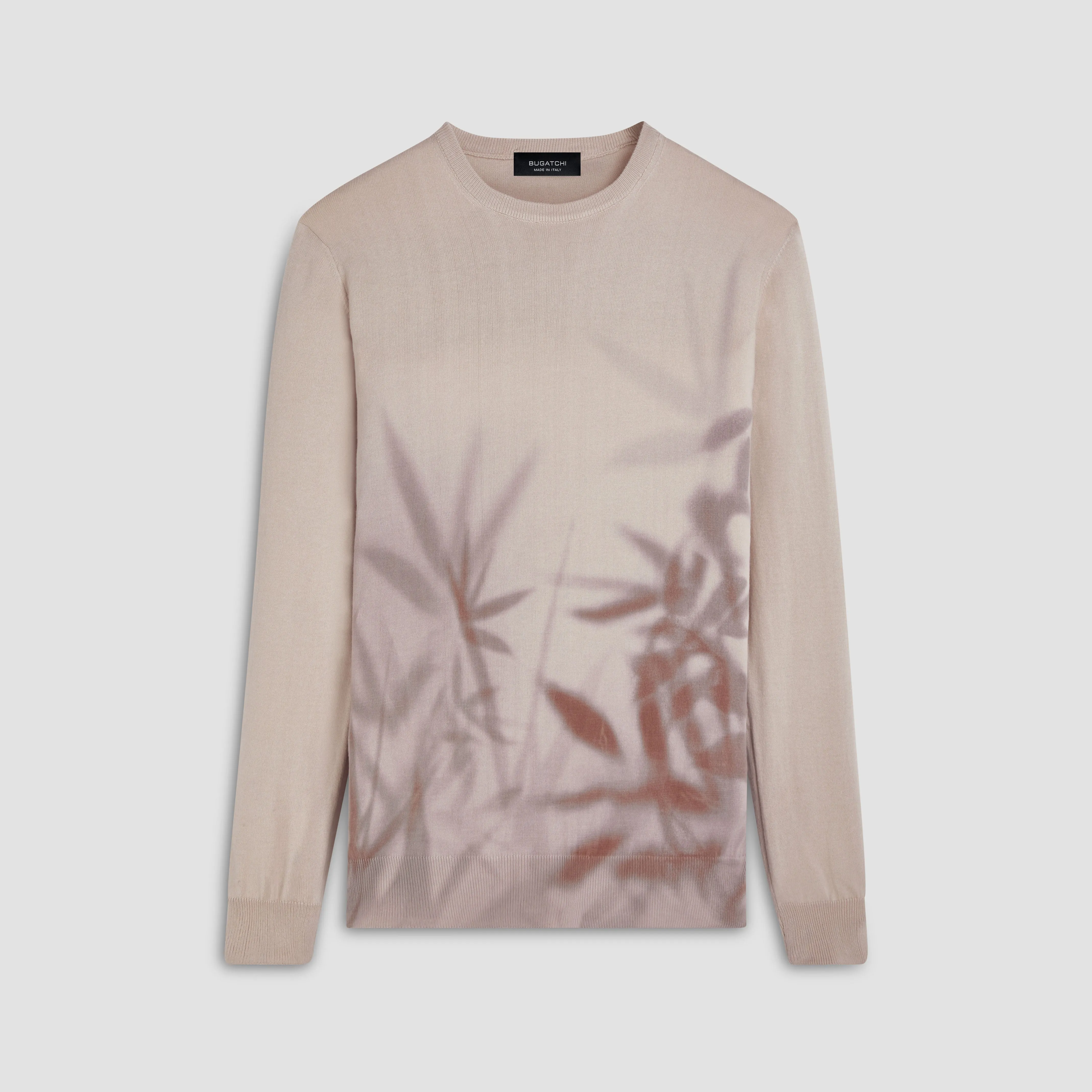 Leaf Print Crew Neck Sweater sold by Bugatchi
