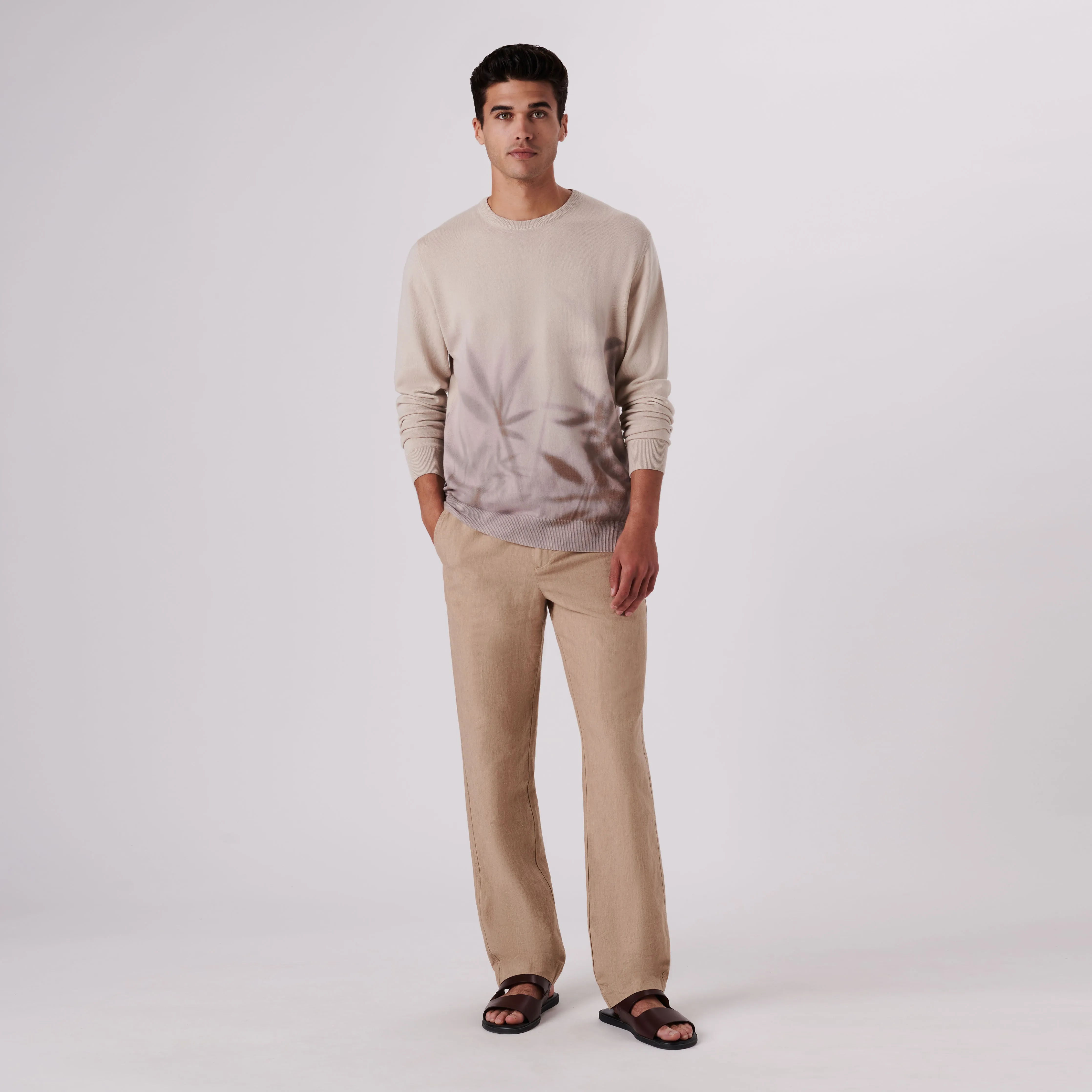 Leaf Print Crew Neck Sweater sold by Bugatchi product image thumbnail 5