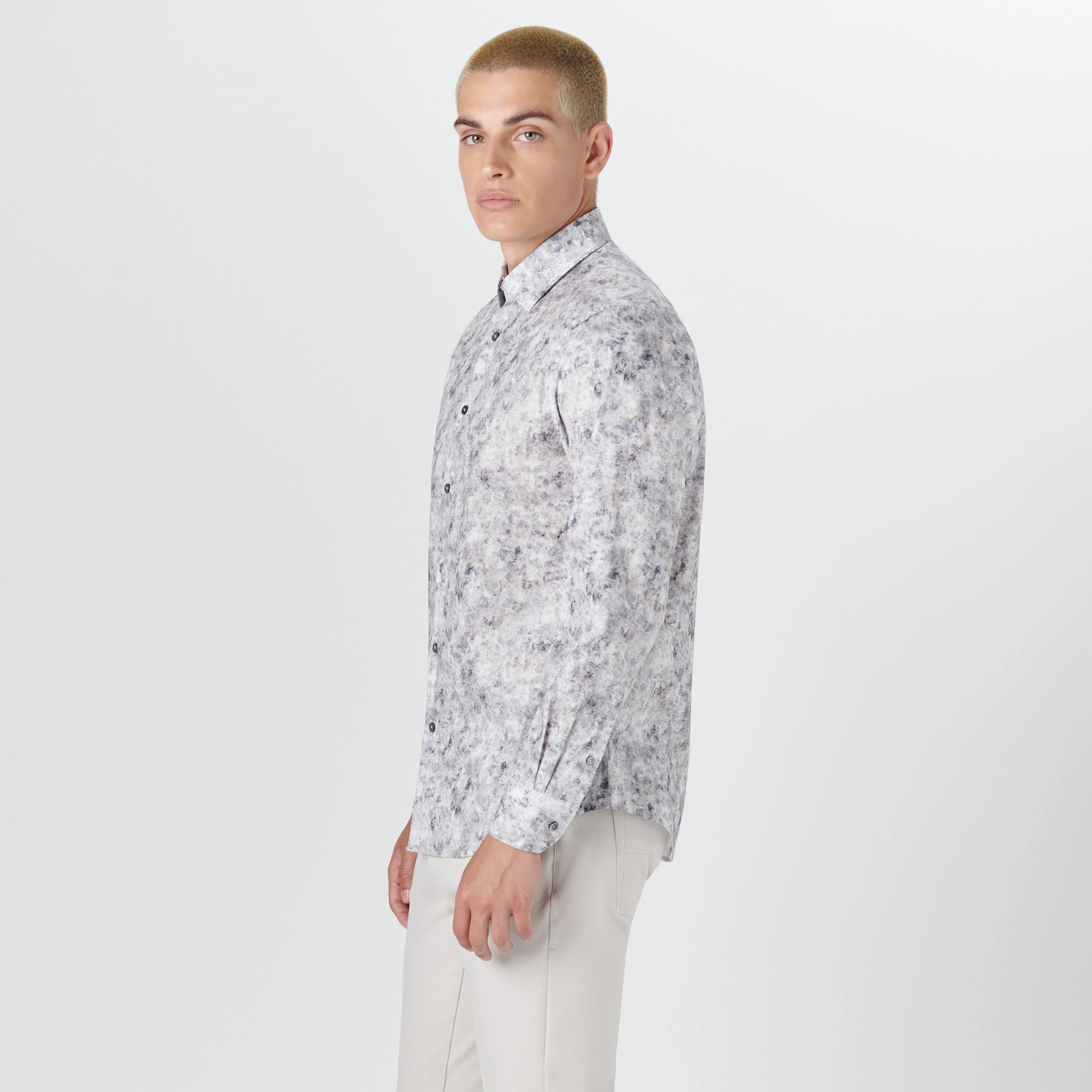 JULIAN Marble Print Shirt sold by Bugatchi product image thumbnail 3