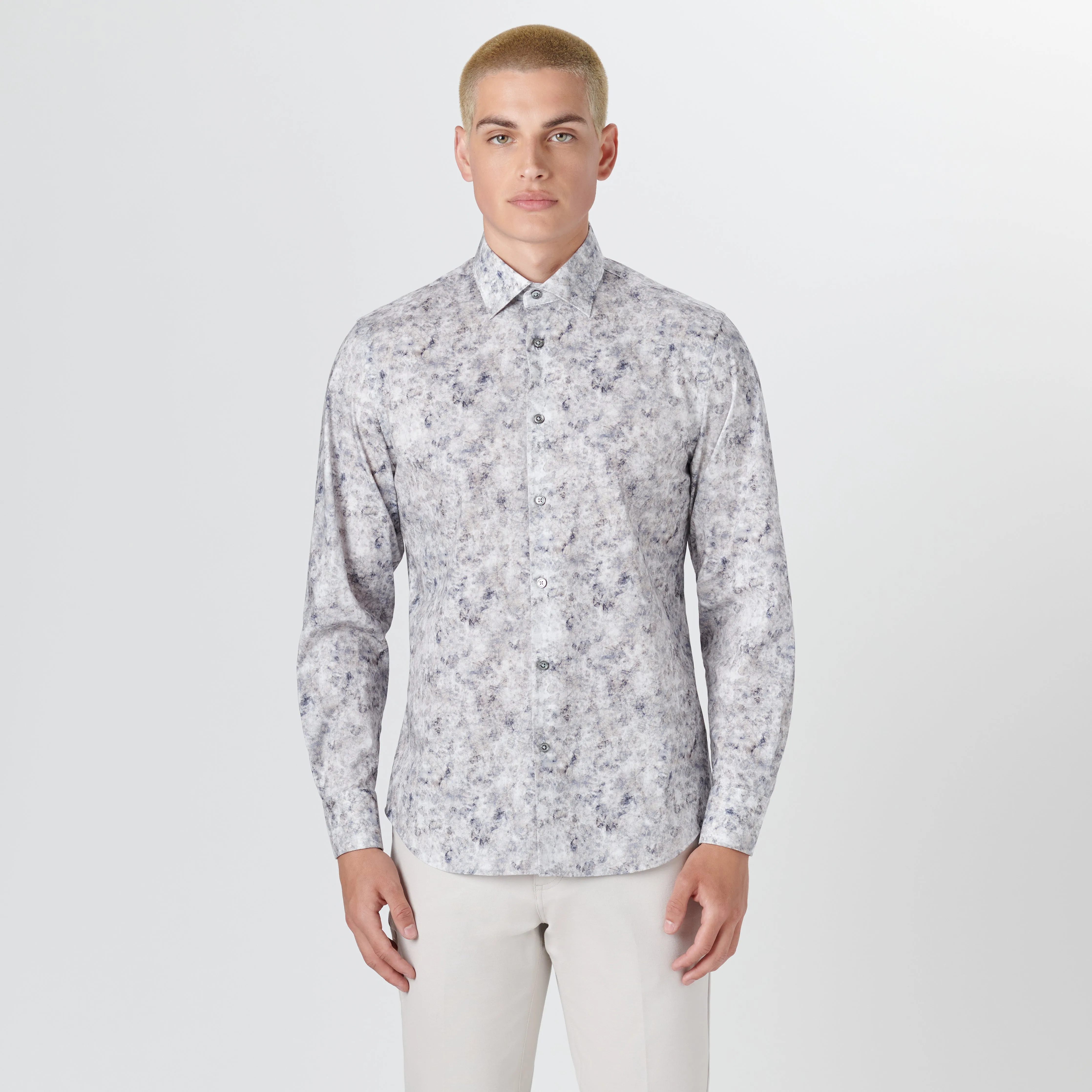 JULIAN Marble Print Shirt sold by Bugatchi product image thumbnail 2