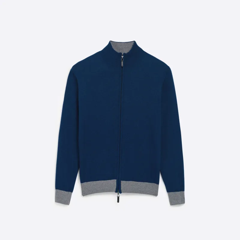 Solid Full Zip Mock Neck Sweater sold by Bugatchi
