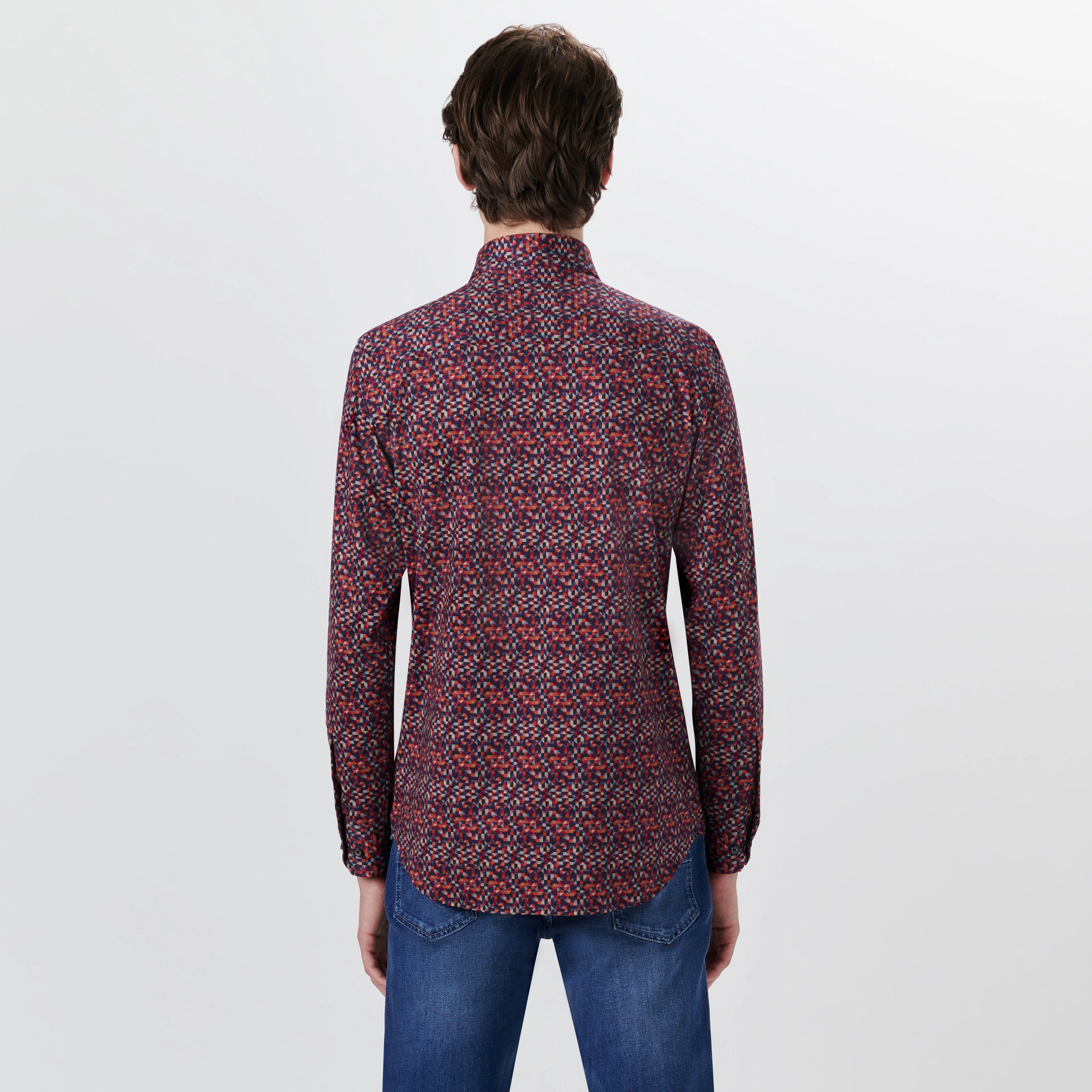 JAMES Geometric Print OoohCotton Shirt sold by Bugatchi product image thumbnail 4