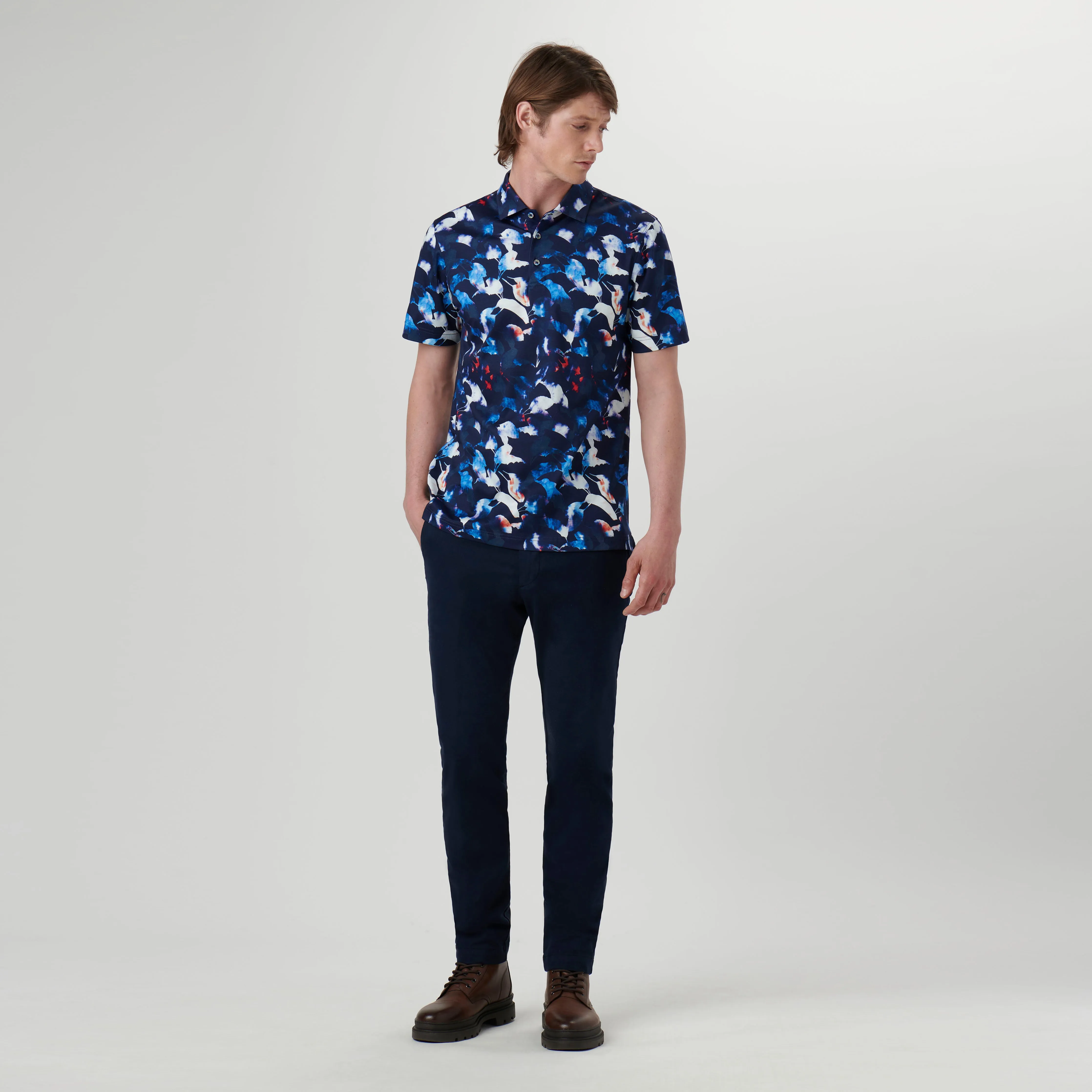 Hendrix Abstract Print Polo Shirt sold by Bugatchi product image thumbnail 5
