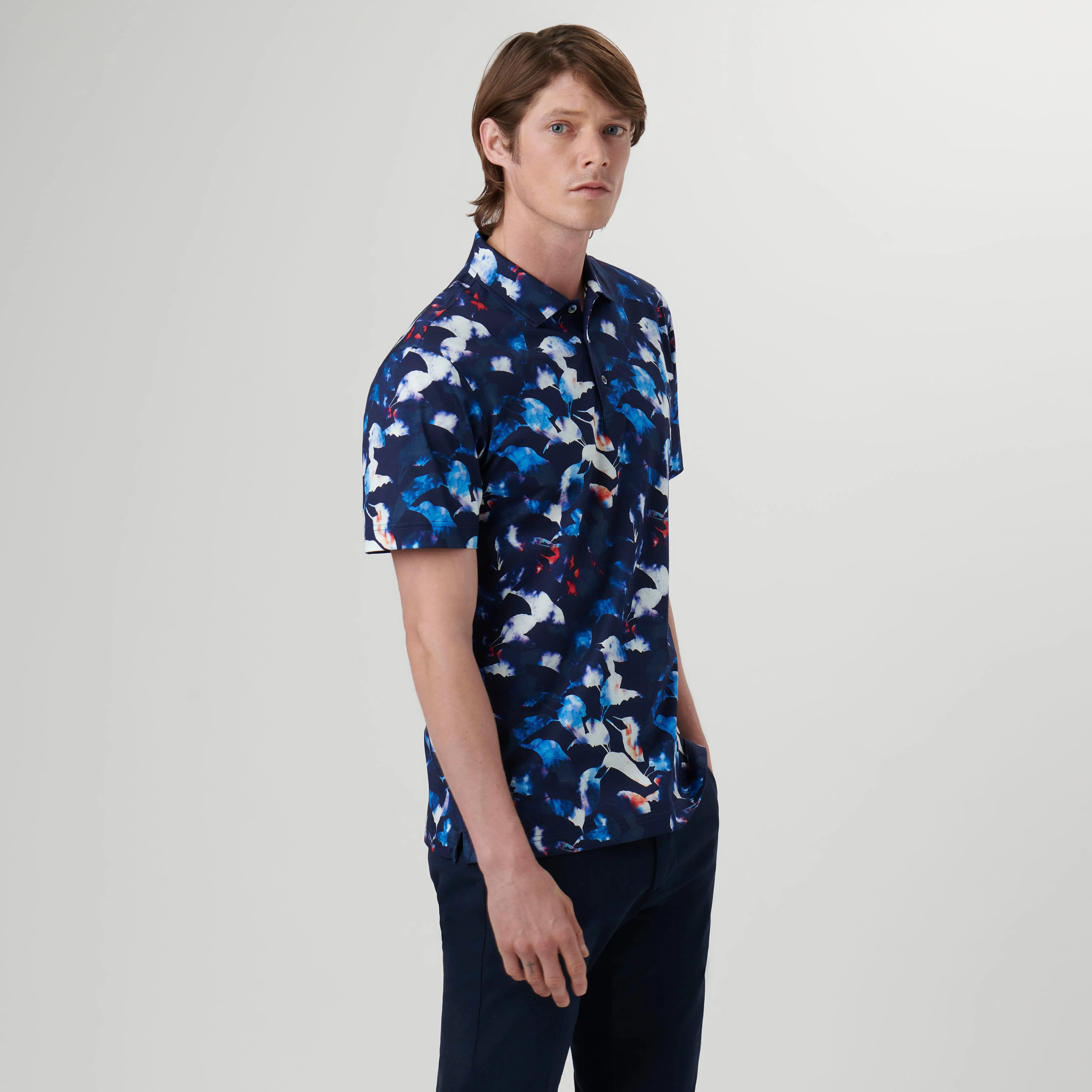 Hendrix Abstract Print Polo Shirt sold by Bugatchi product image thumbnail 3