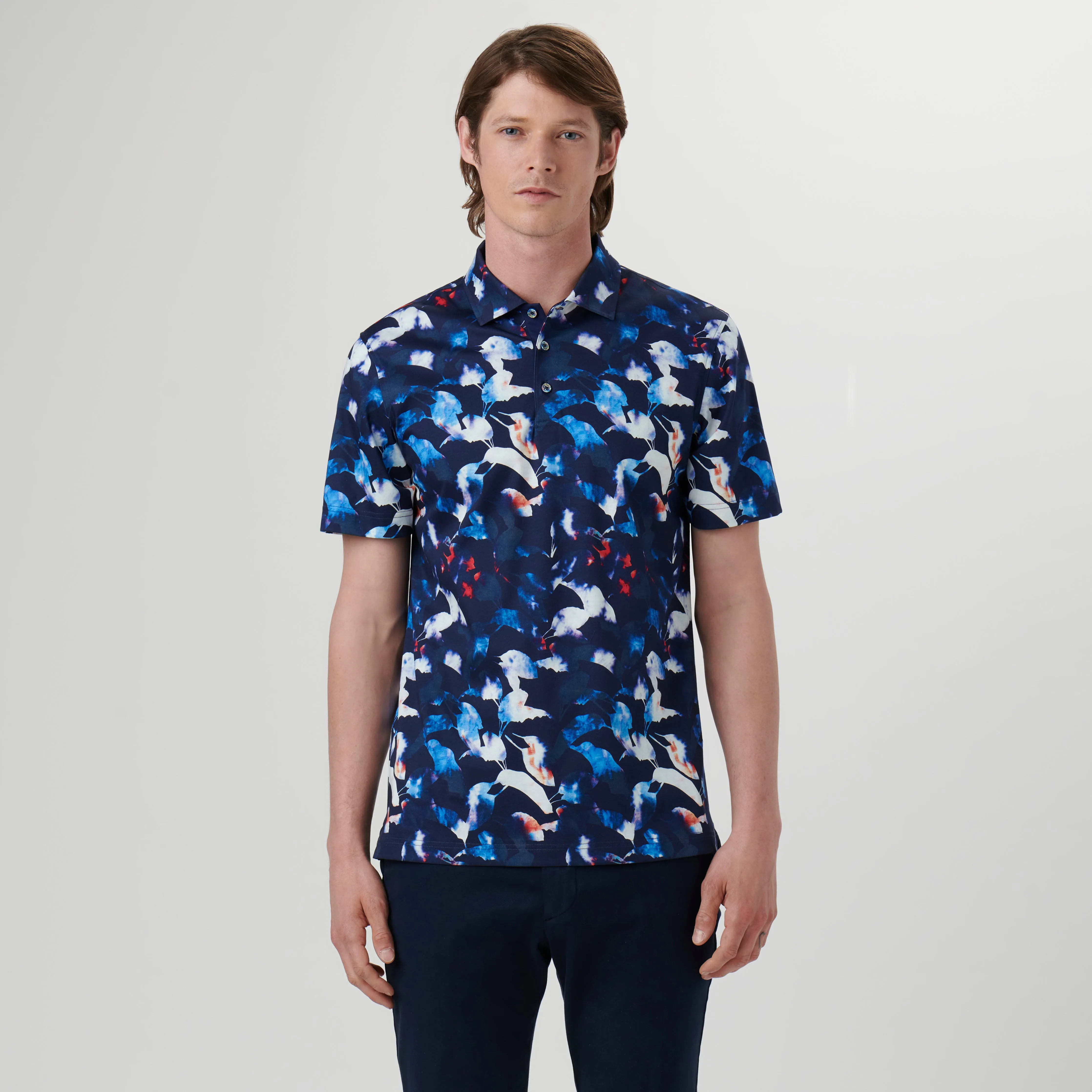 Hendrix Abstract Print Polo Shirt sold by Bugatchi product image thumbnail 2
