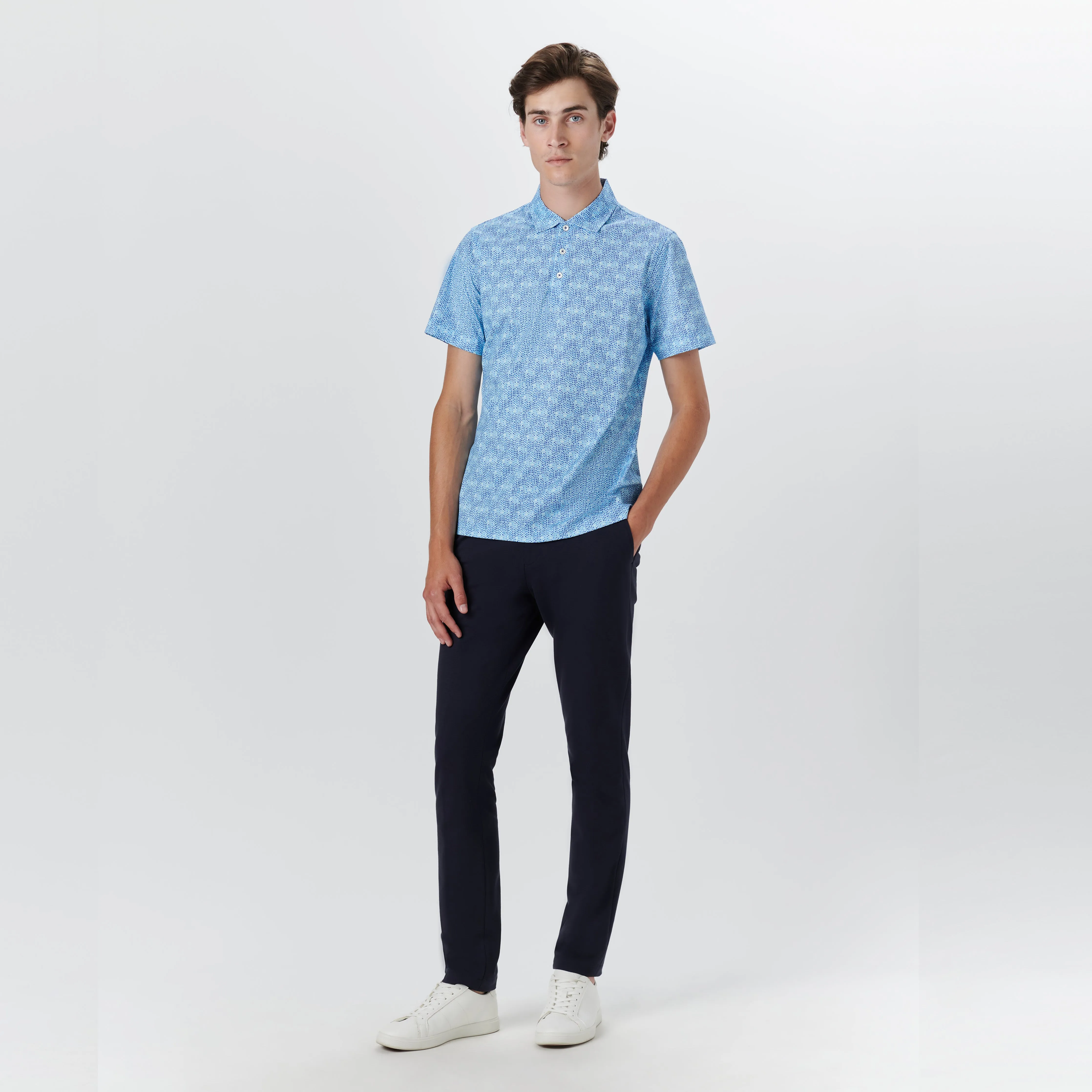 VICTOR Abstract Print OoohCotton Polo sold by Bugatchi product image thumbnail 5