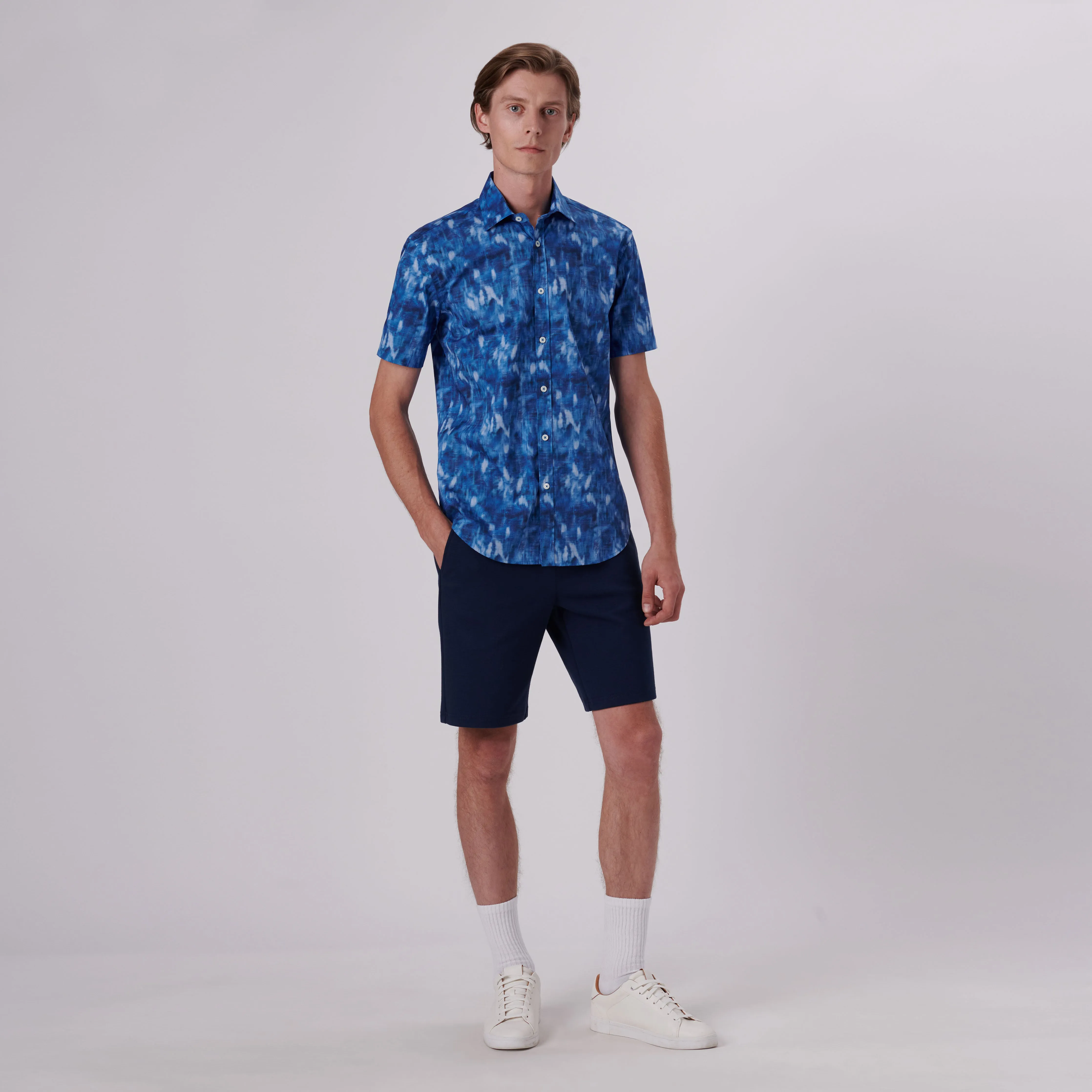 Orson Abstract Print Short Sleeve Shirt sold by Bugatchi product image thumbnail 5