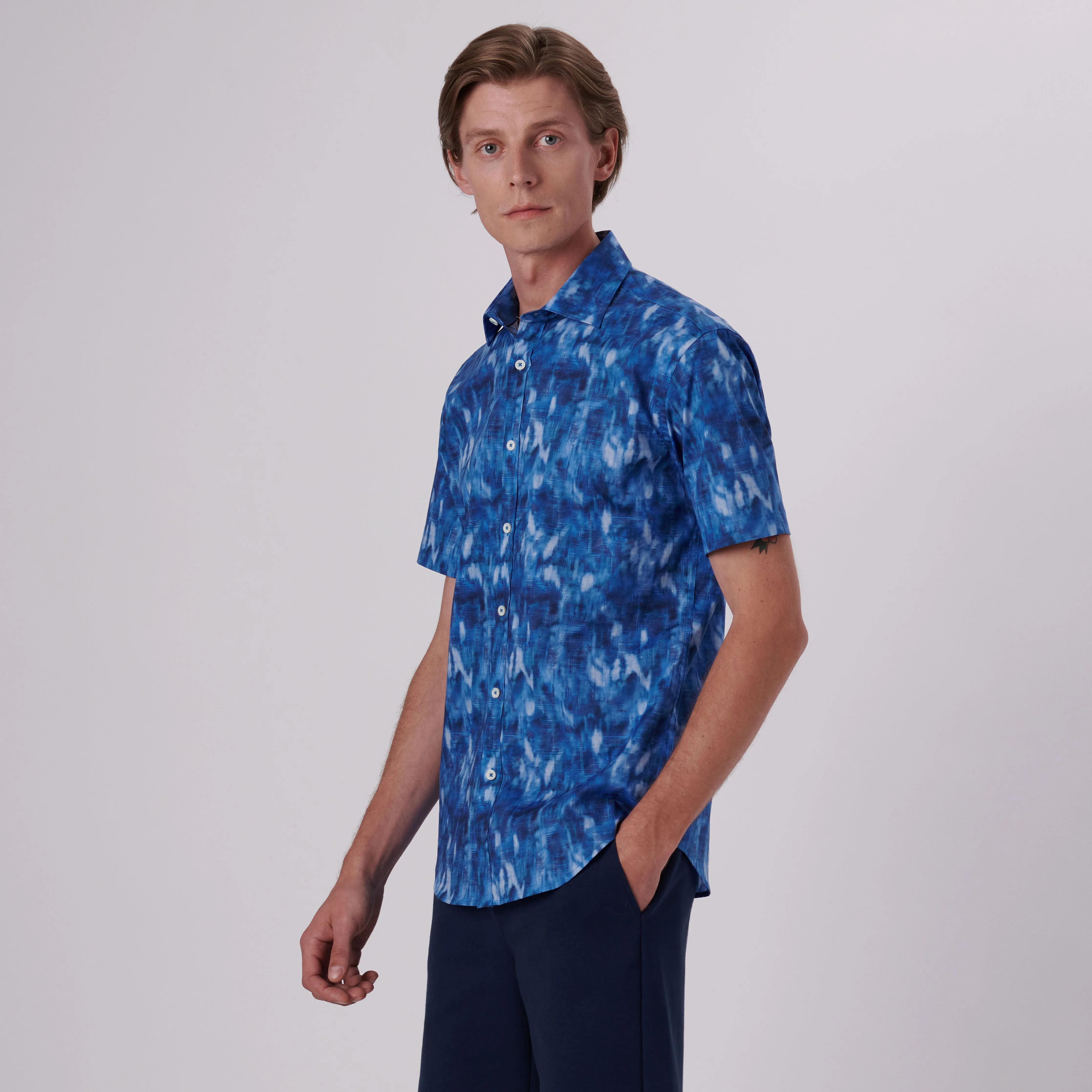 Orson Abstract Print Short Sleeve Shirt sold by Bugatchi product image thumbnail 3