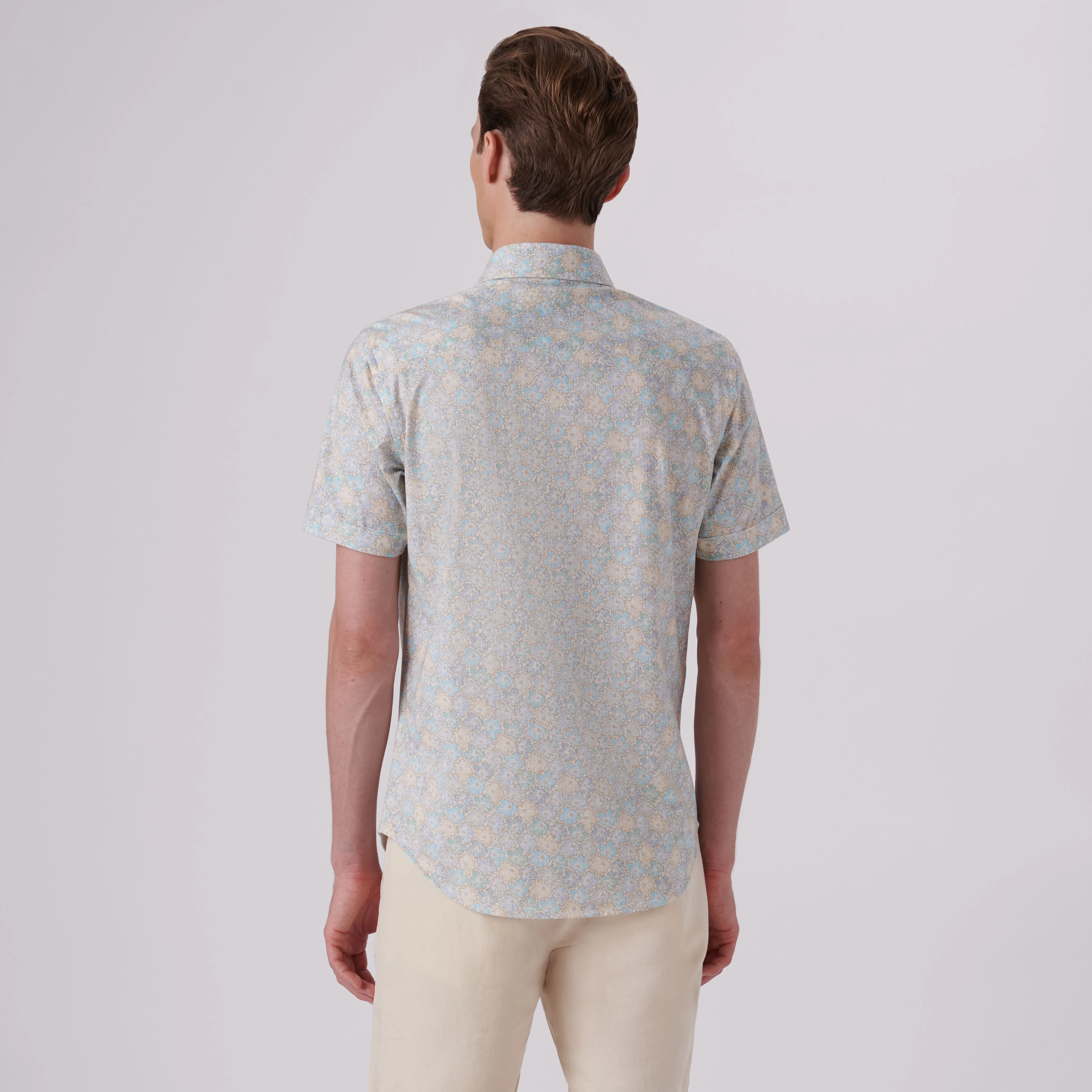 Miles Floral Print OoohCotton Short Sleeve Shirt sold by Bugatchi product image thumbnail 4