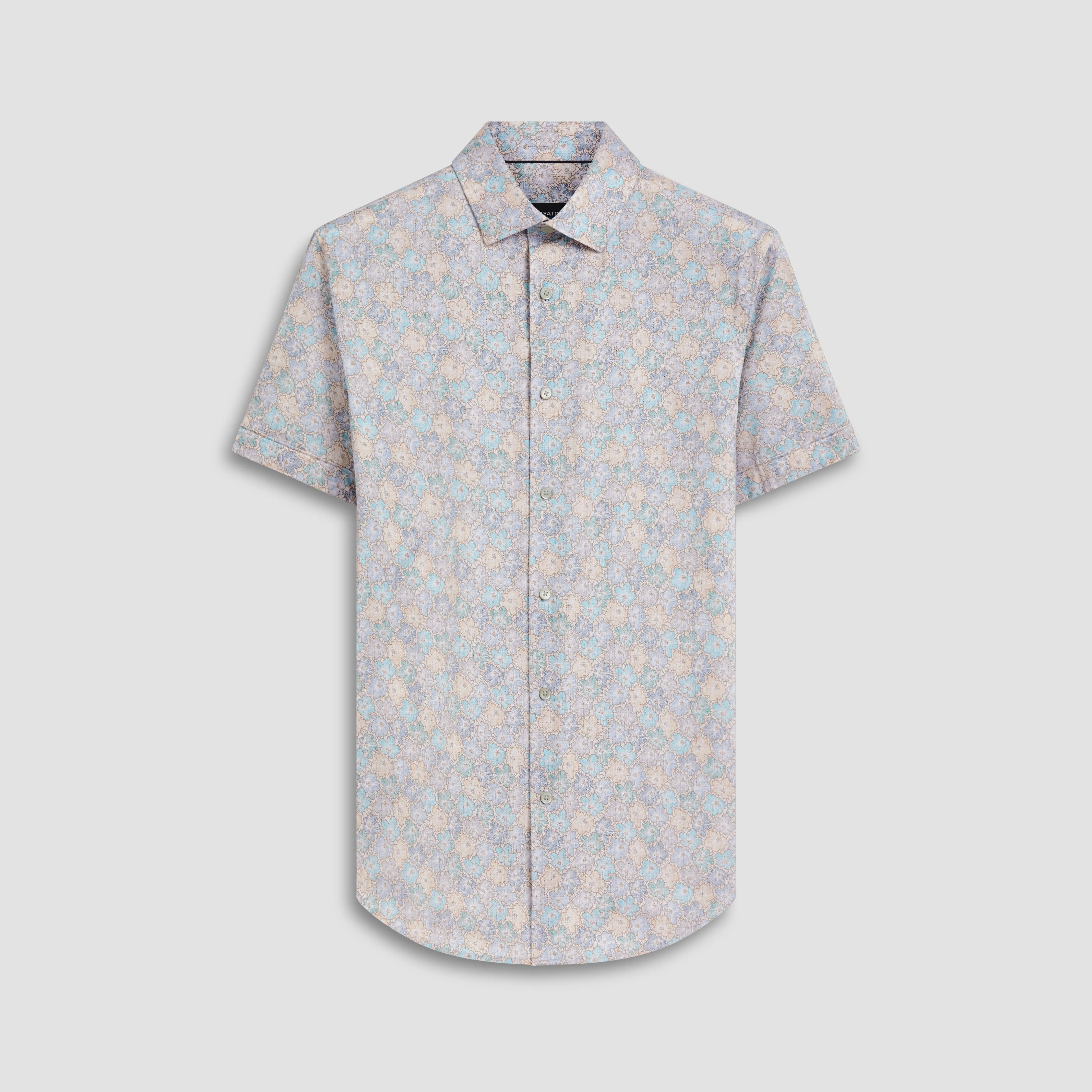 Miles Floral Print OoohCotton Short Sleeve Shirt sold by Bugatchi