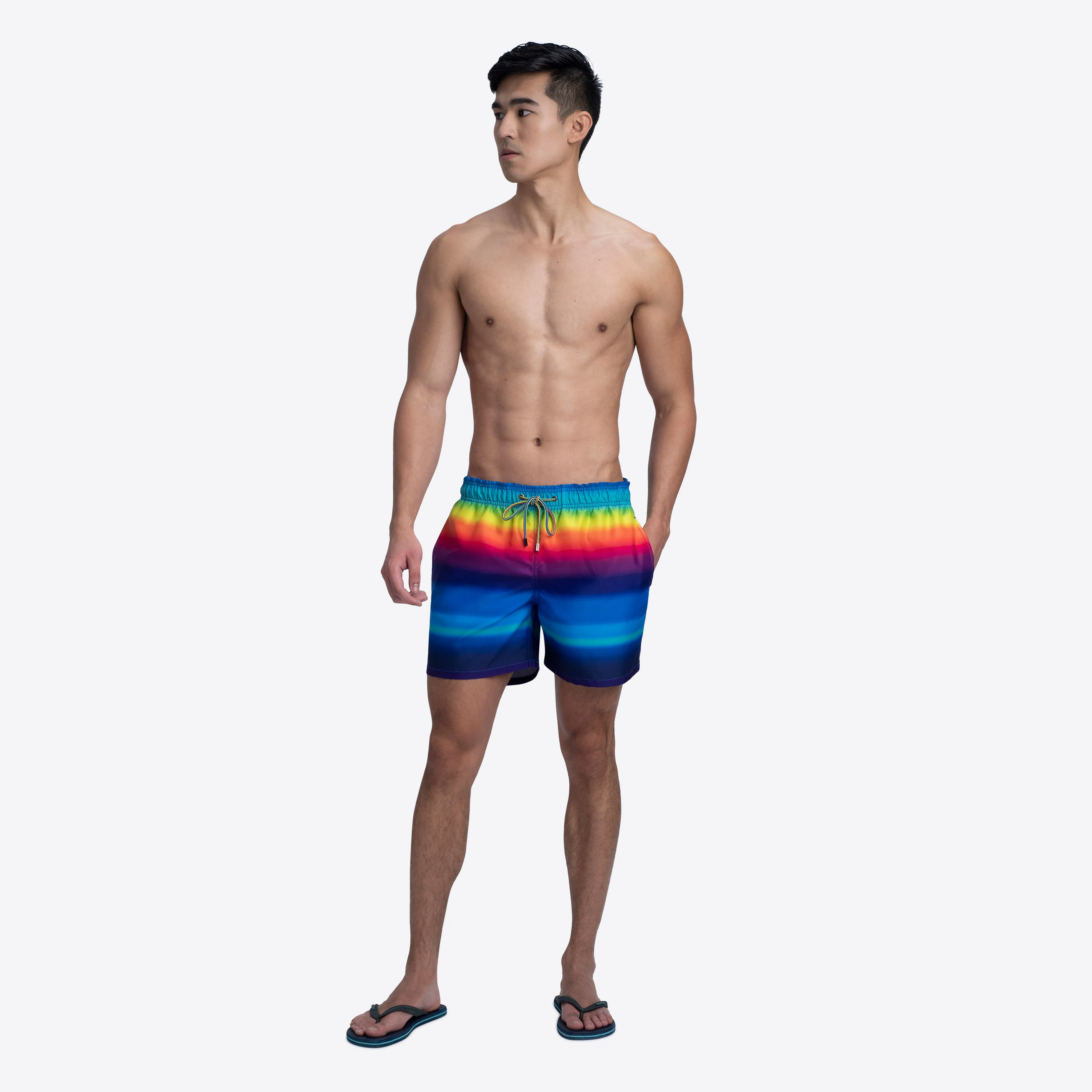 LENOX Rainbow Print Swim Trunks sold by Bugatchi product image thumbnail 5