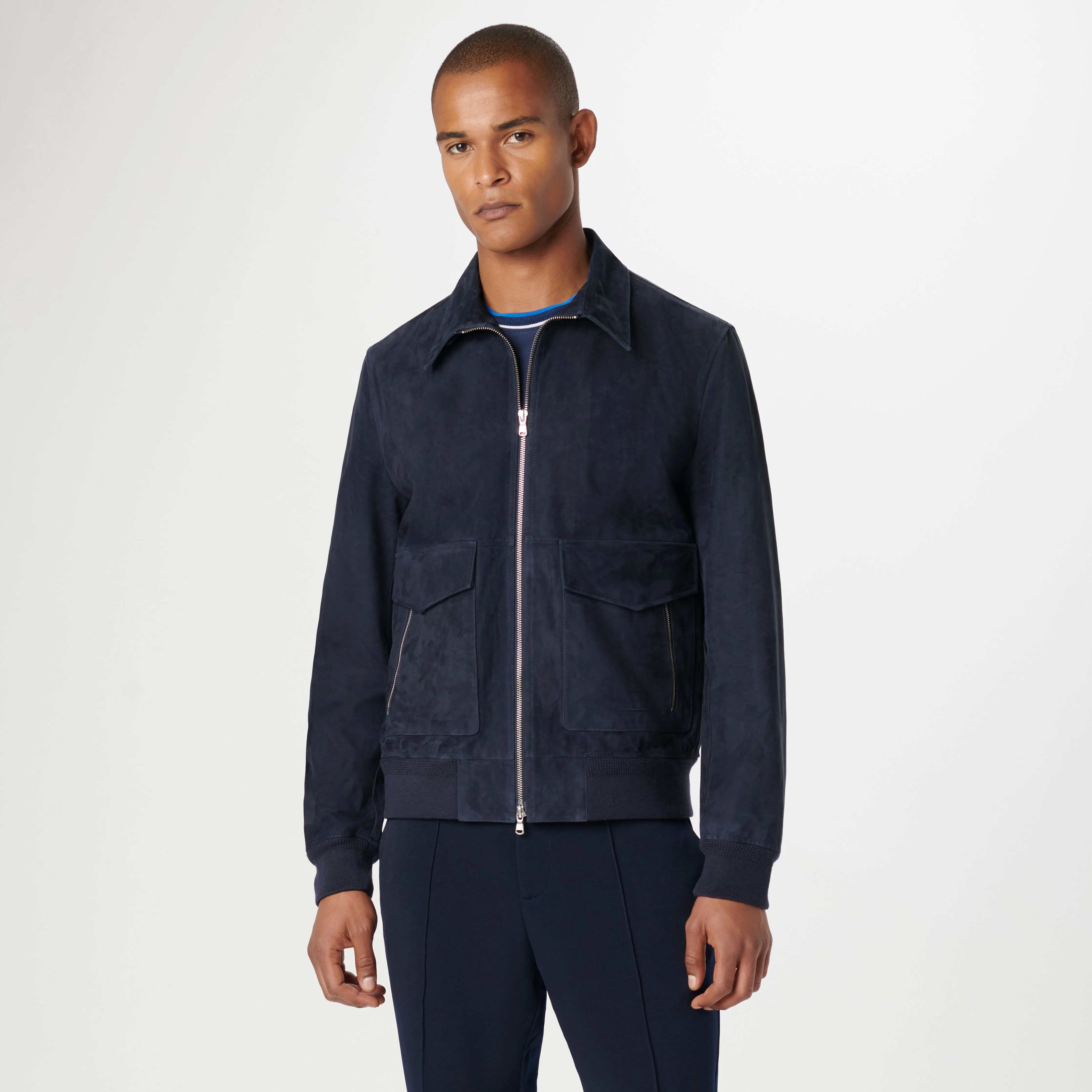 Suede Bomber Jacket sold by Bugatchi product image thumbnail 3