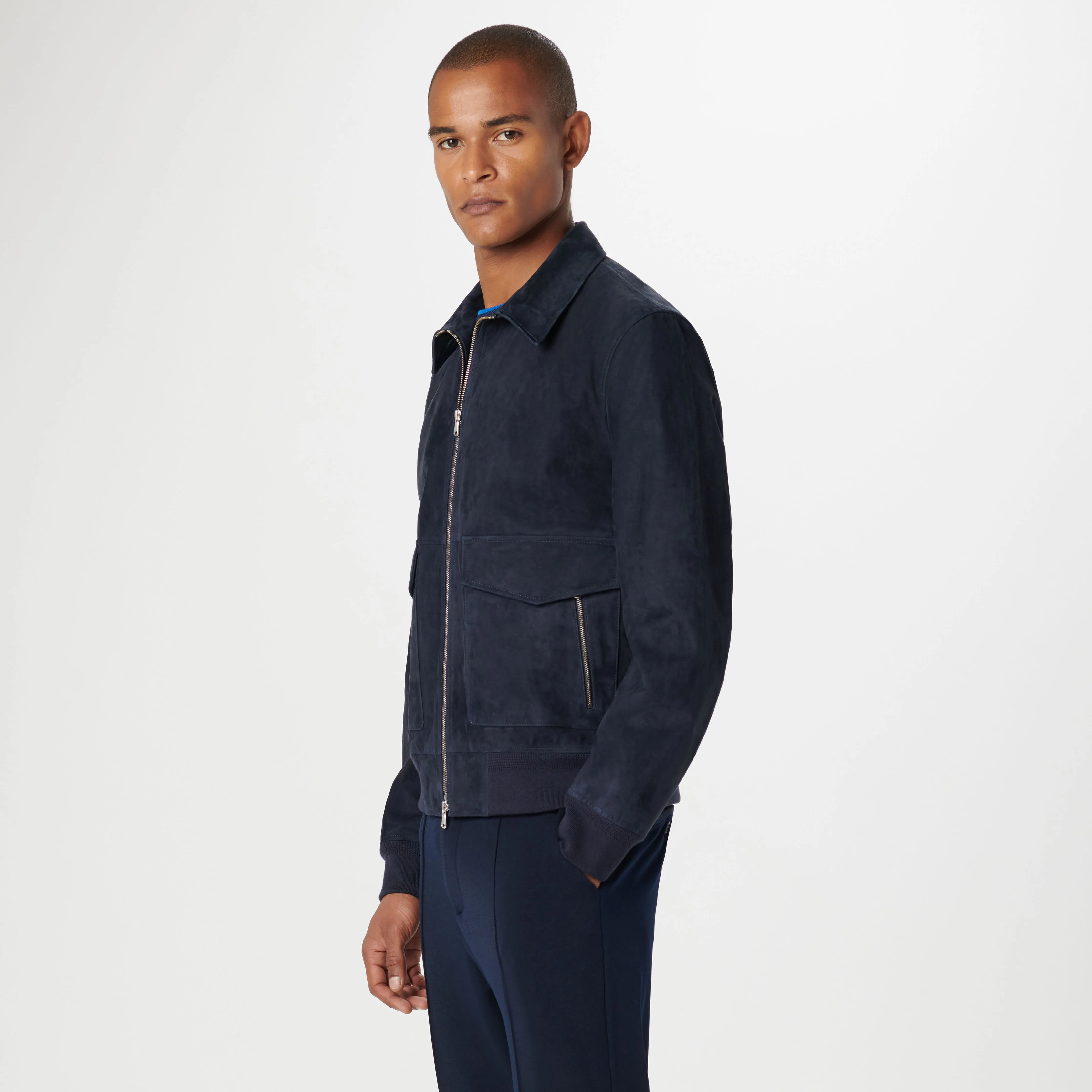 Suede Bomber Jacket sold by Bugatchi product image thumbnail 4