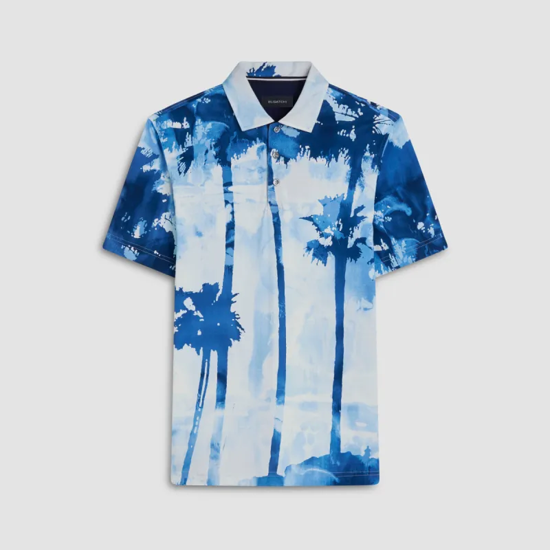 Hendrix Watercolor Tropics Print Polo Shirt sold by Bugatchi
