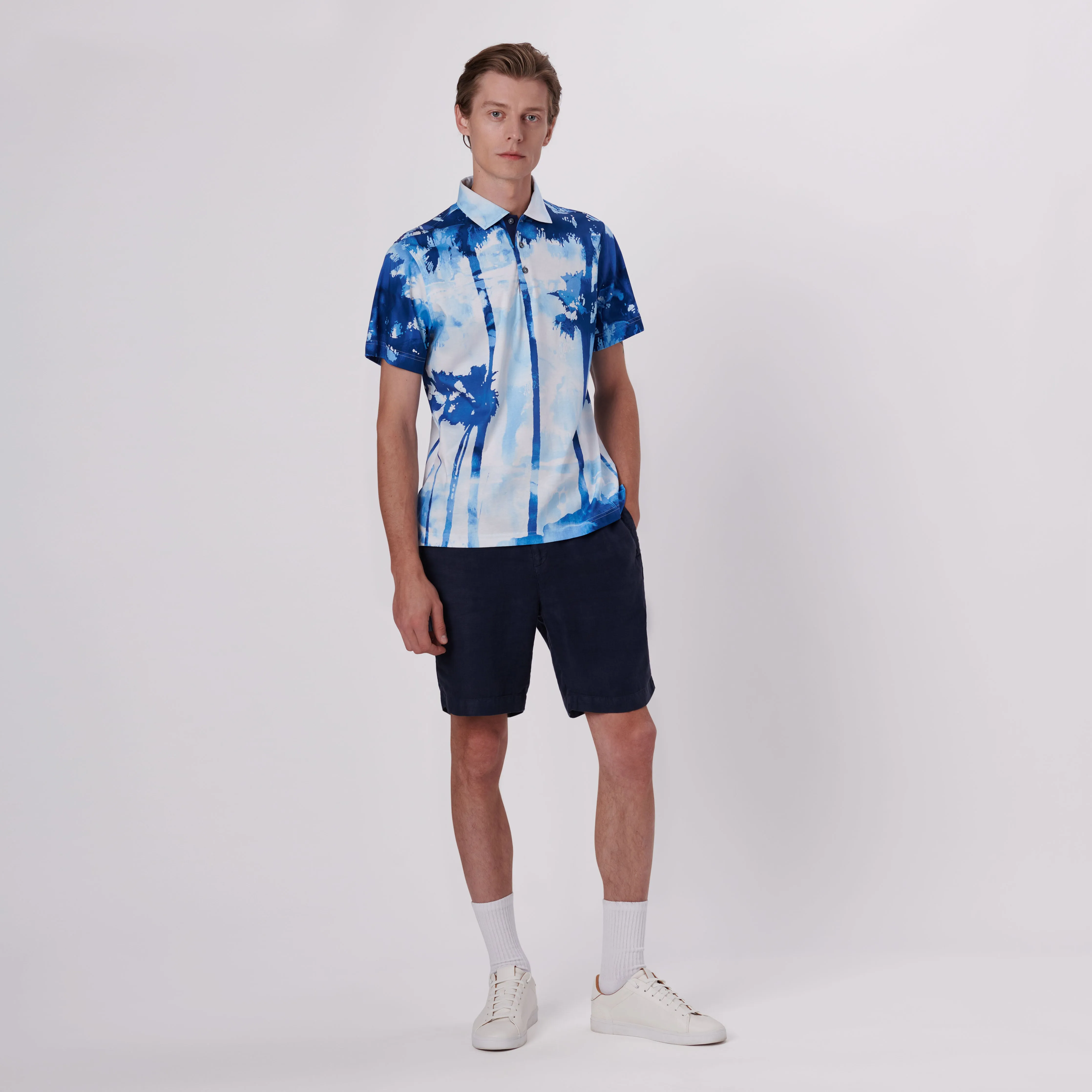 Hendrix Watercolor Tropics Print Polo Shirt sold by Bugatchi product image thumbnail 5