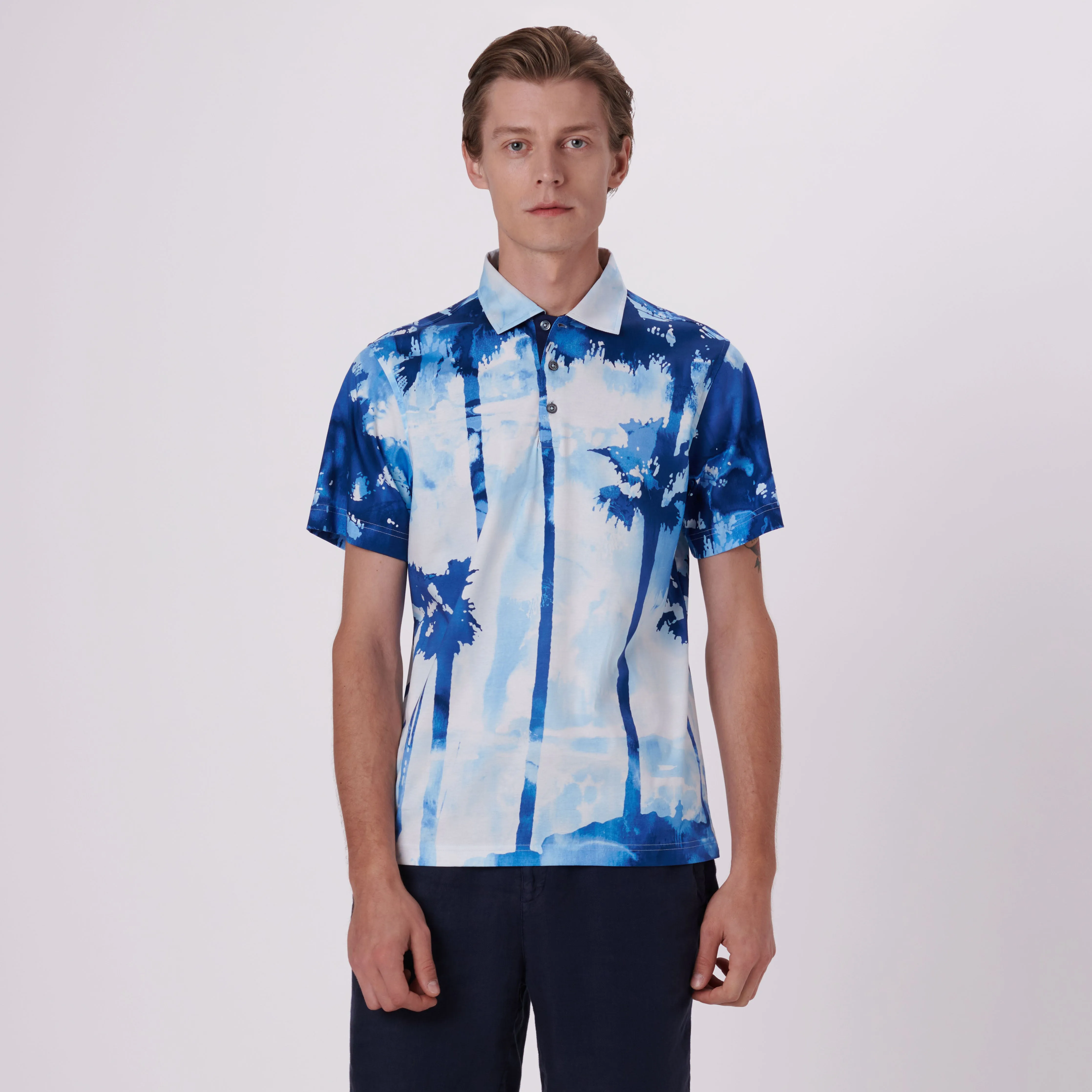 Hendrix Watercolor Tropics Print Polo Shirt sold by Bugatchi product image thumbnail 2