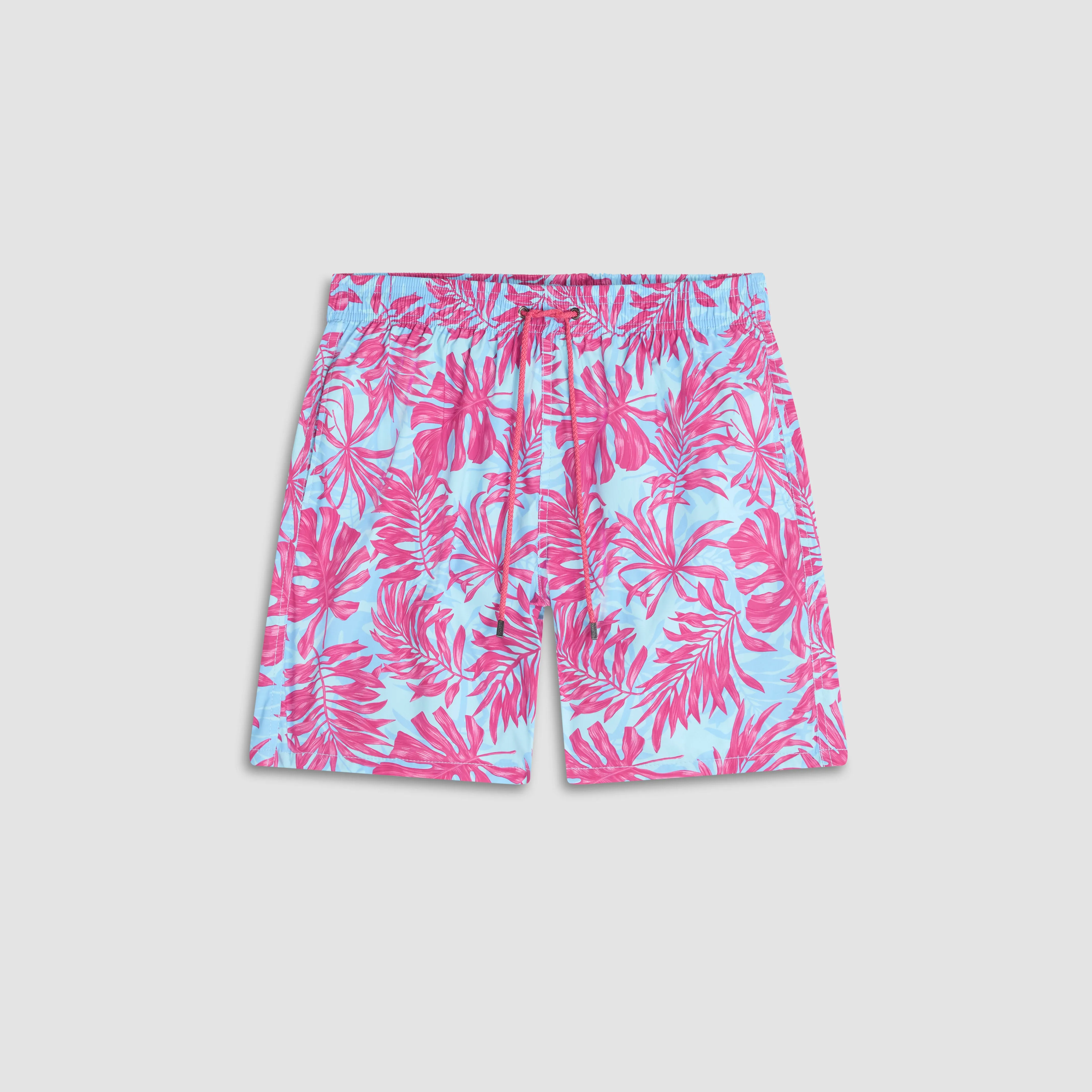Adrian Leaf Print Swim Trunks sold by Bugatchi
