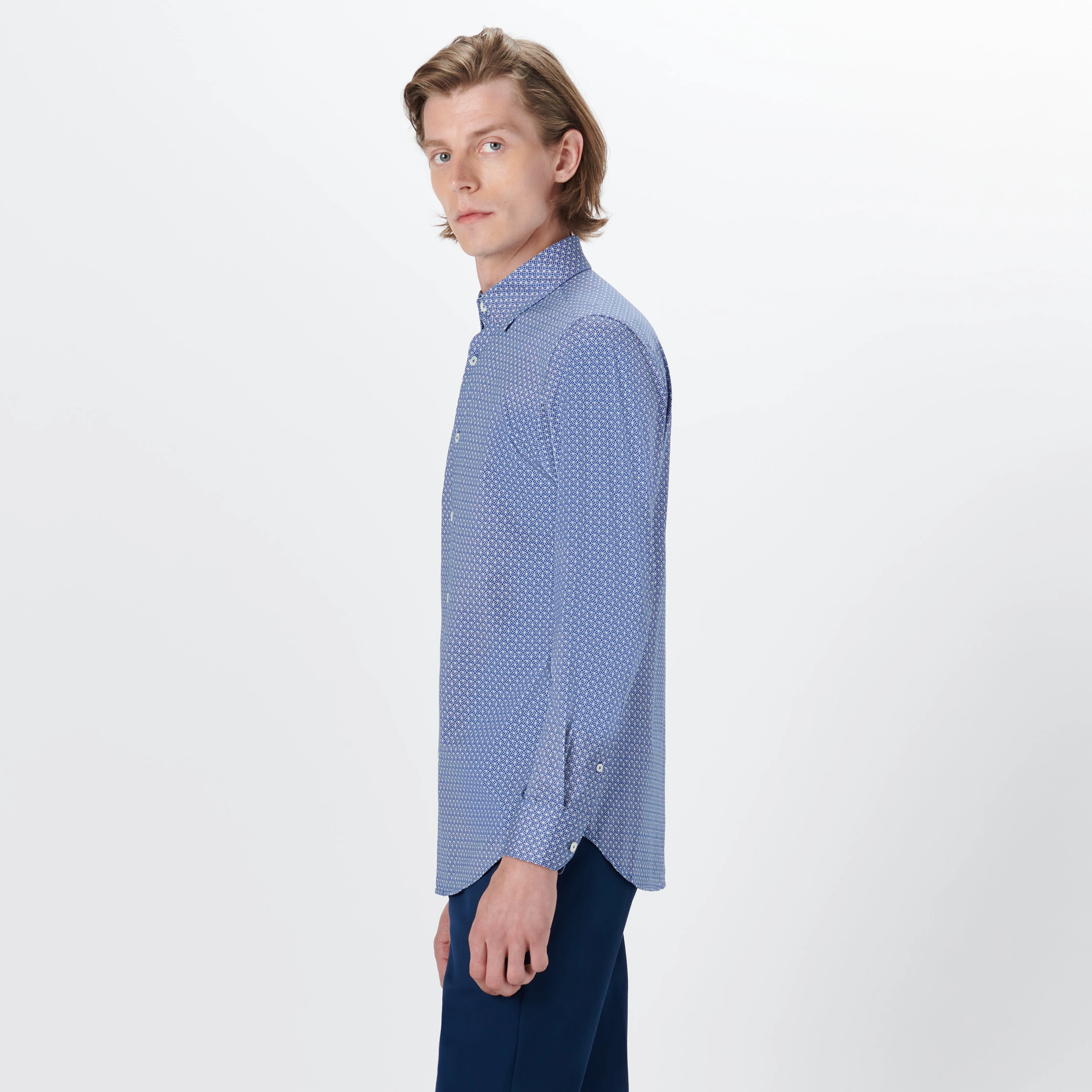 JAMES Tile Print OoohCotton Shirt sold by Bugatchi product image thumbnail 3