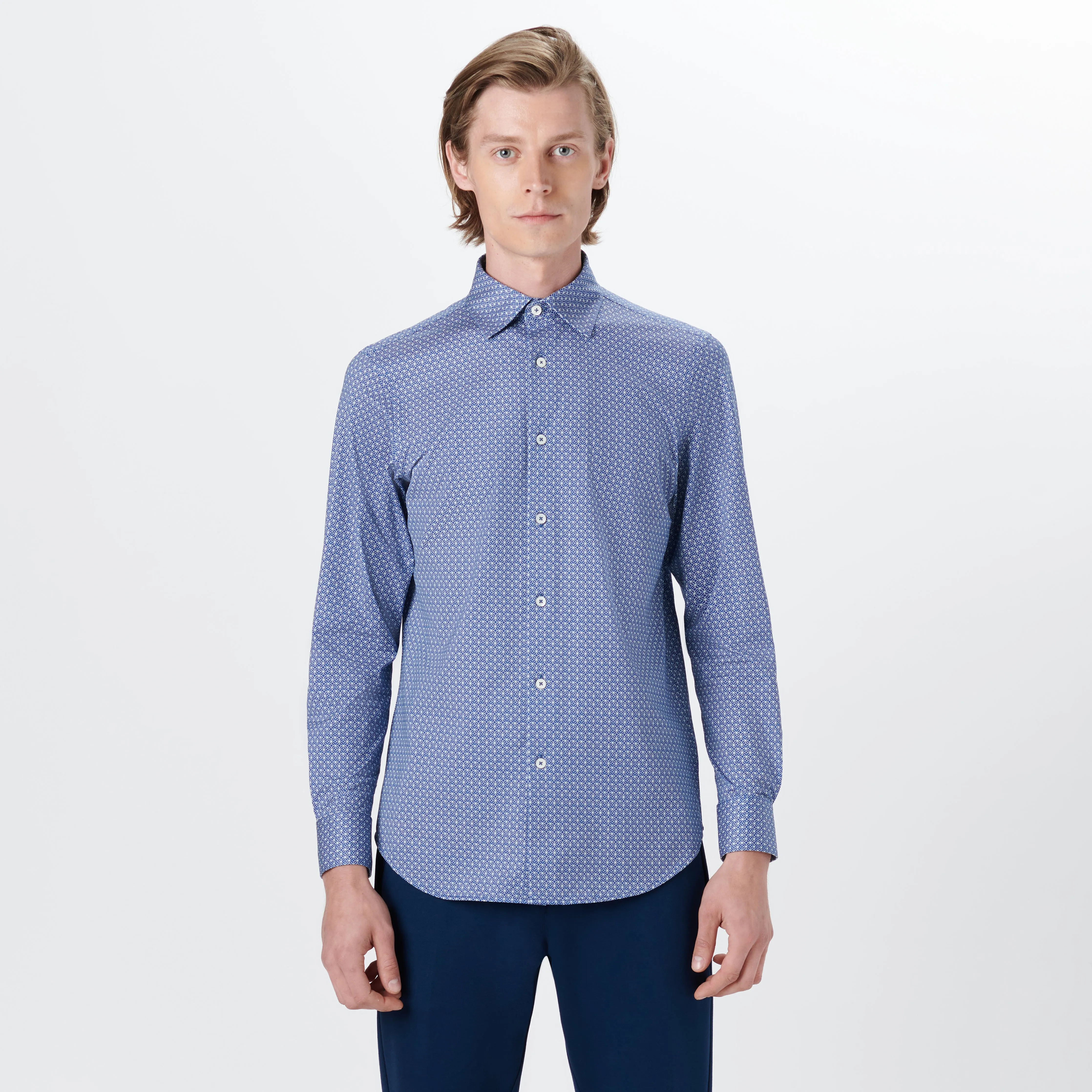 JAMES Tile Print OoohCotton Shirt sold by Bugatchi product image thumbnail 2