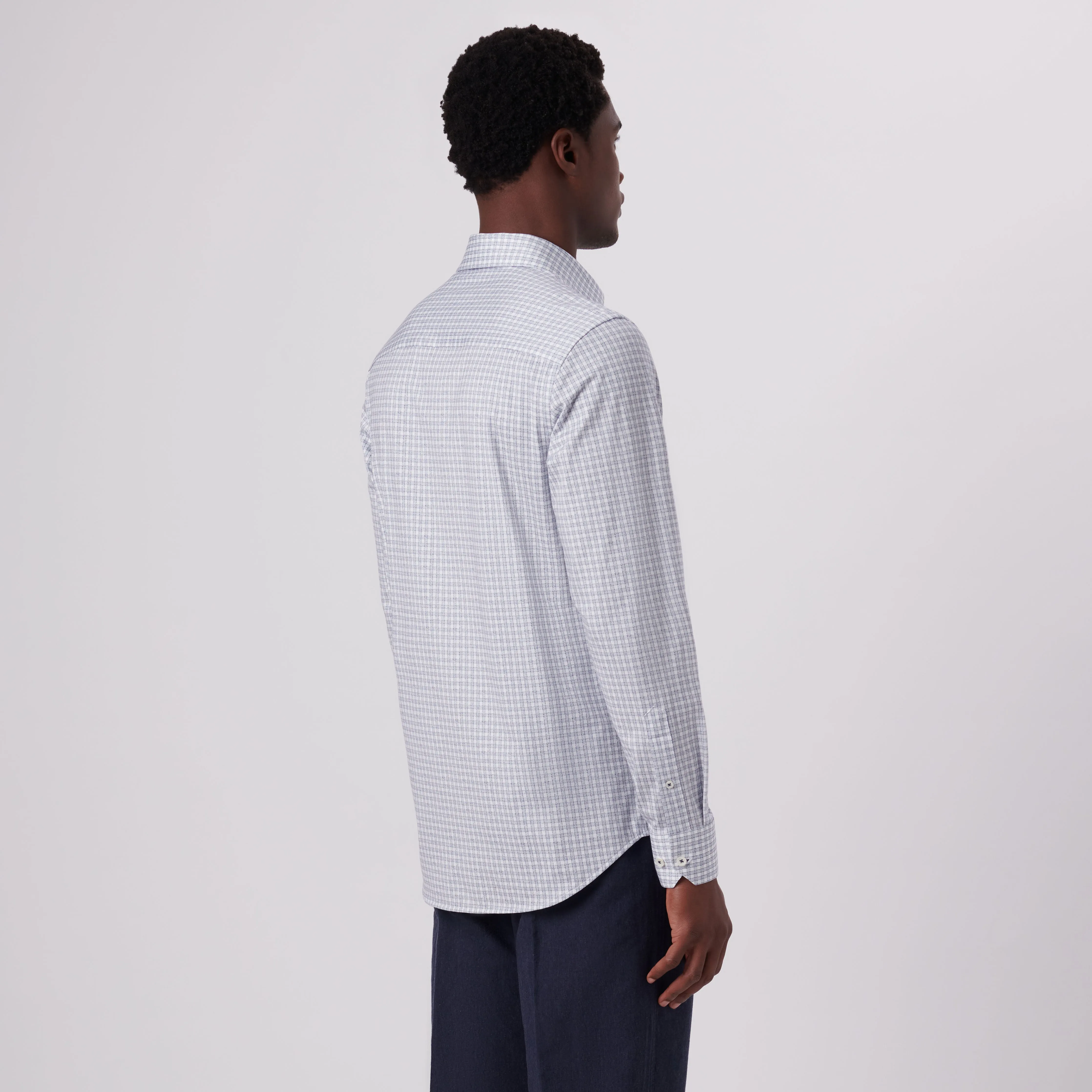 James Mini Check Print OoohCotton Shirt sold by Bugatchi product image thumbnail 4