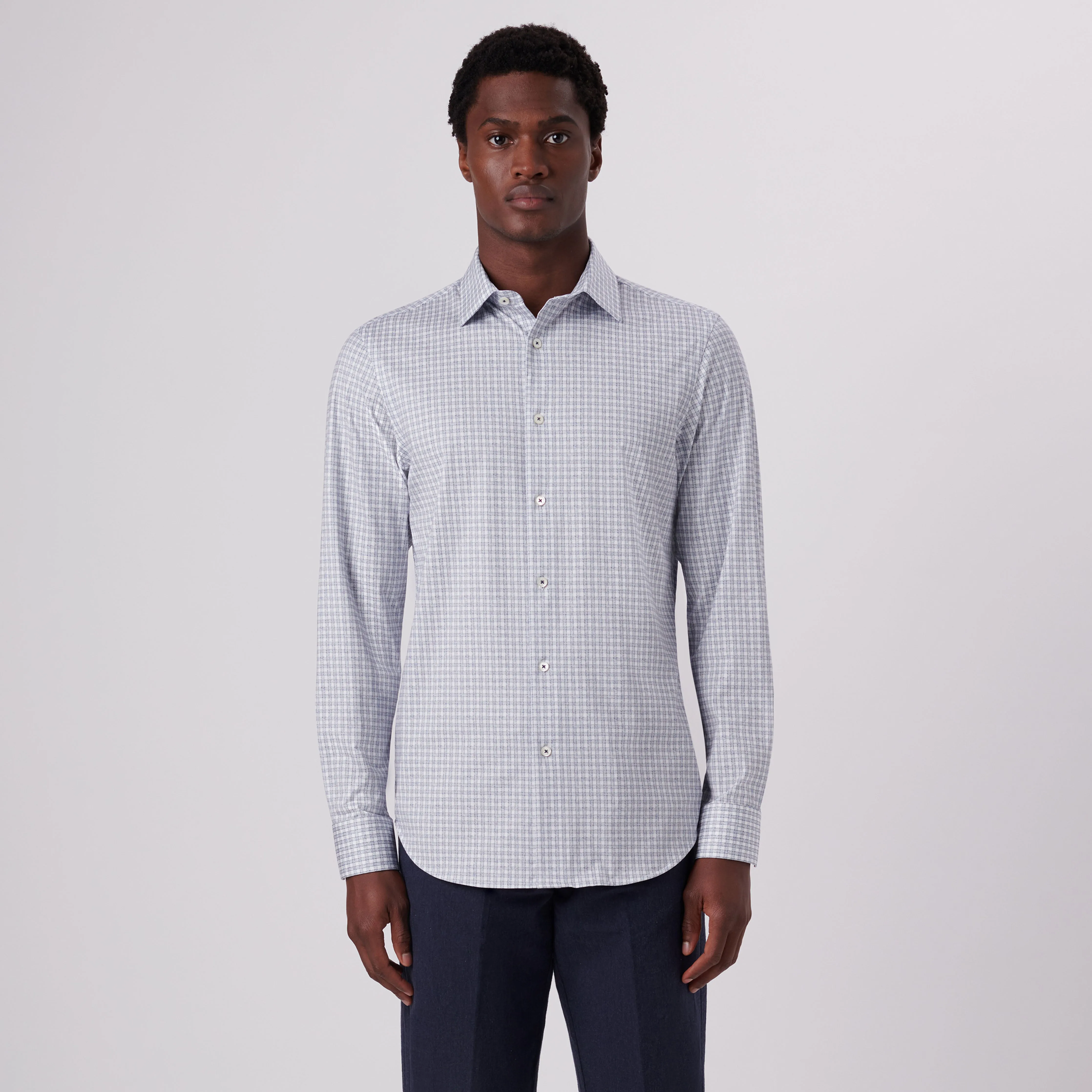 James Mini Check Print OoohCotton Shirt sold by Bugatchi product image thumbnail 2