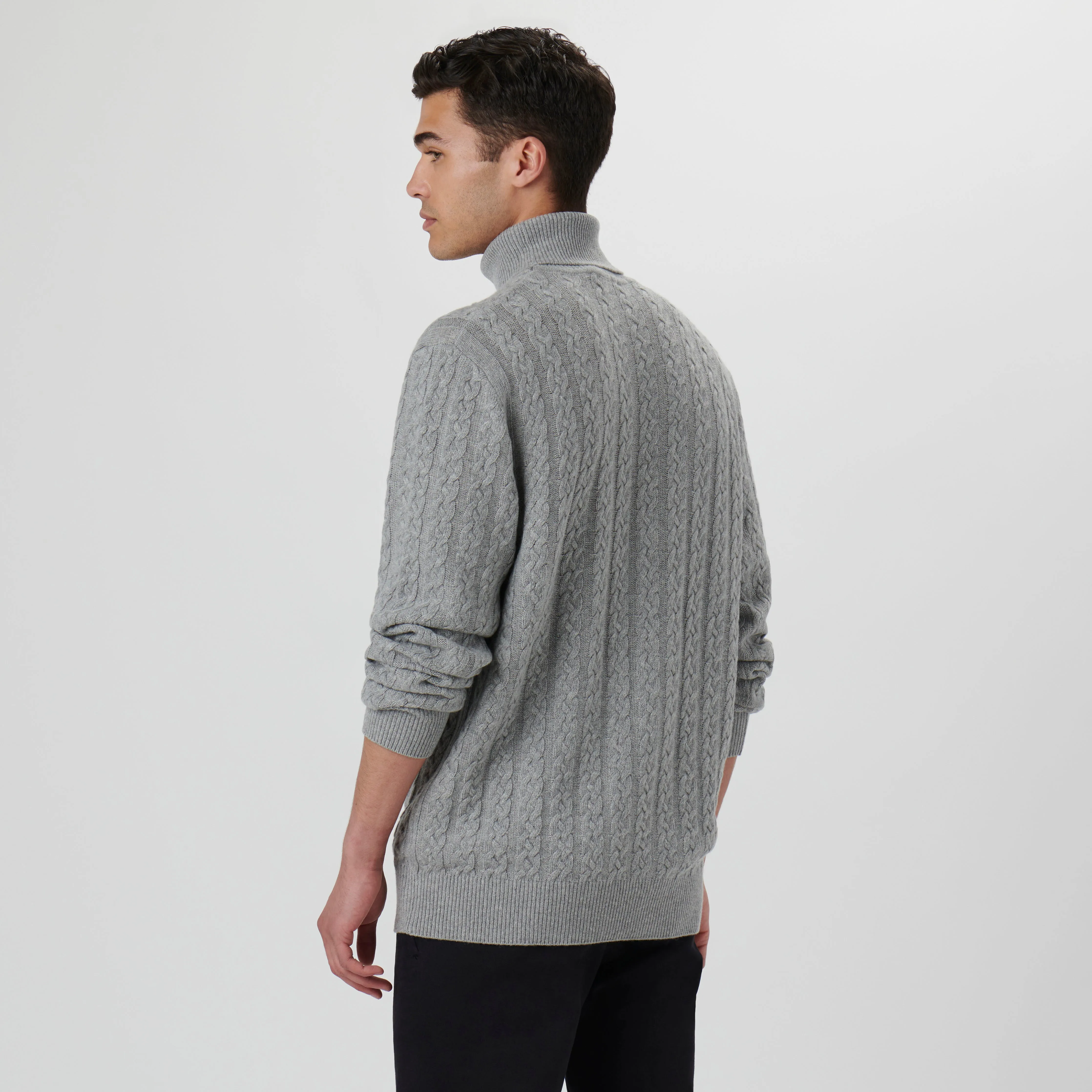 Solid Cable Turtleneck Sweater sold by Bugatchi product image thumbnail 4