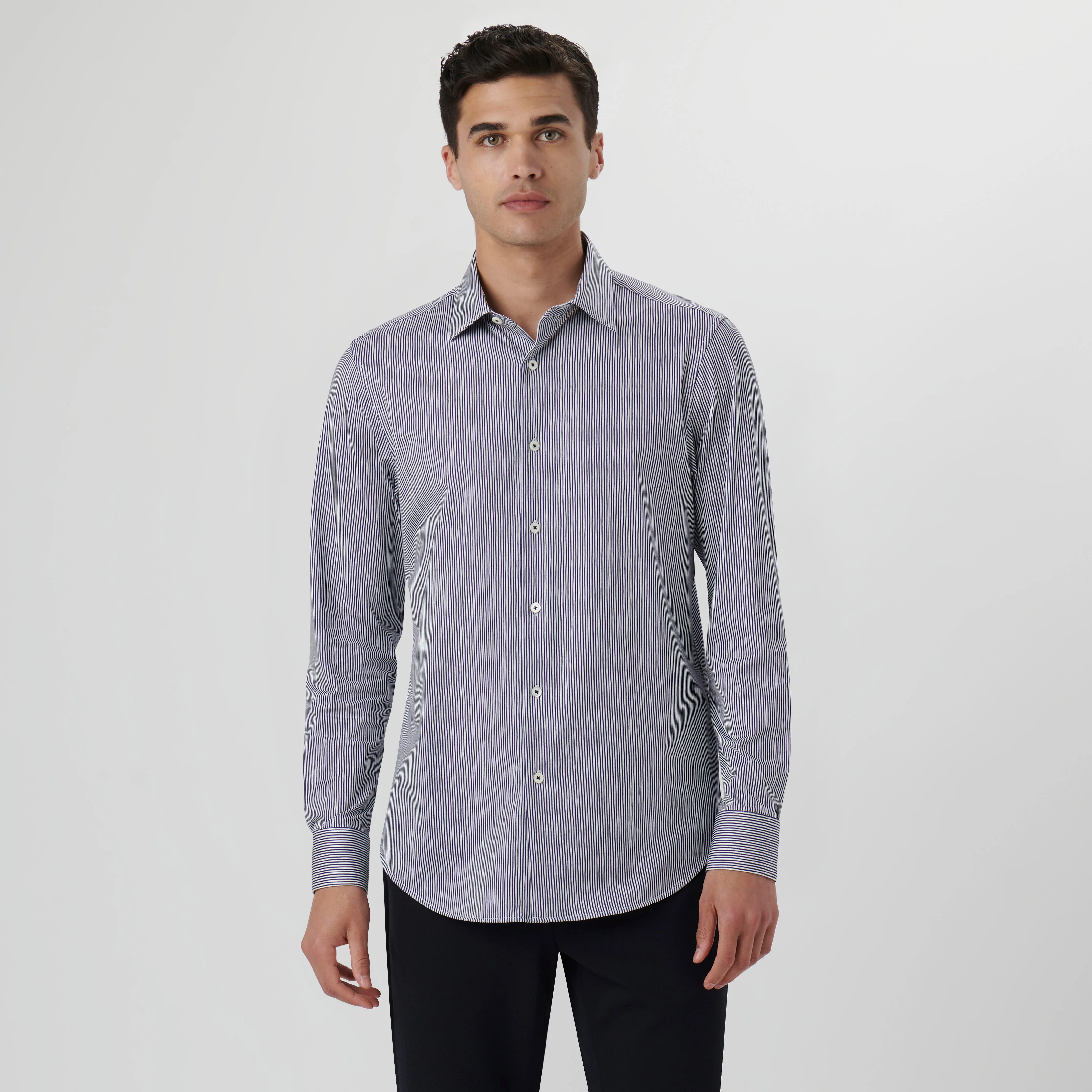 James Pencil Stripe OoohCotton Shirt sold by Bugatchi product image thumbnail 2