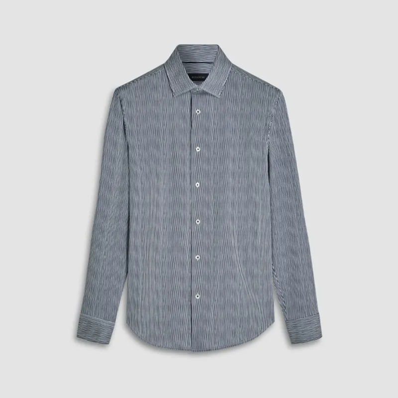 James Pencil Stripe OoohCotton Shirt sold by Bugatchi