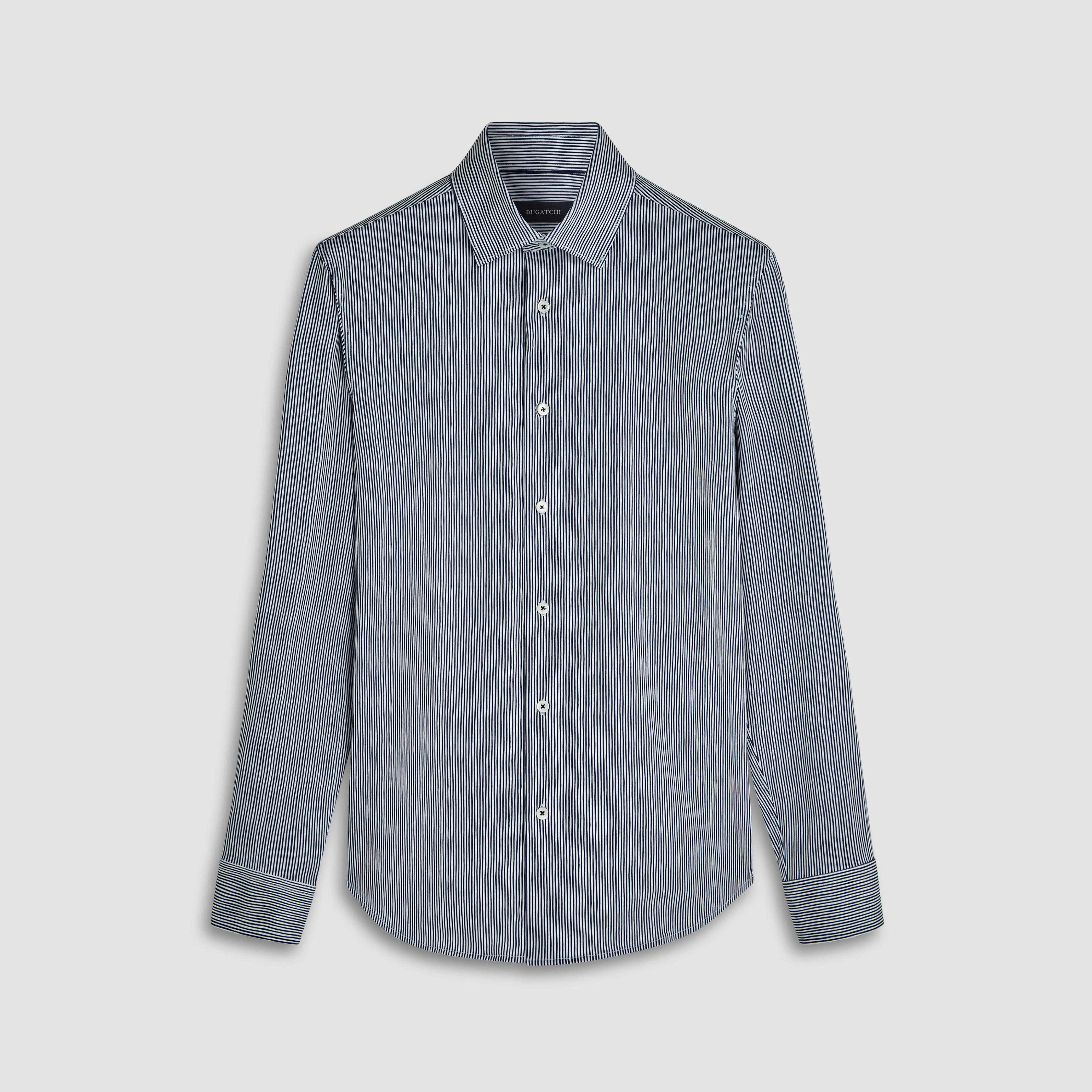 James Pencil Stripe OoohCotton Shirt sold by Bugatchi