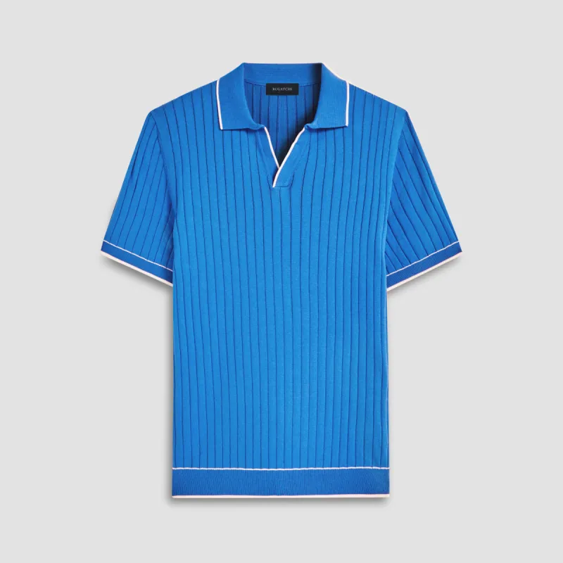 Rib Stitch Short Sleeve Johnny Sweater sold by Bugatchi