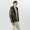Leather Bomber Jacket with Hood sold by Bugatchi