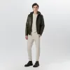 Leather Bomber Jacket with Hood sold by Bugatchi