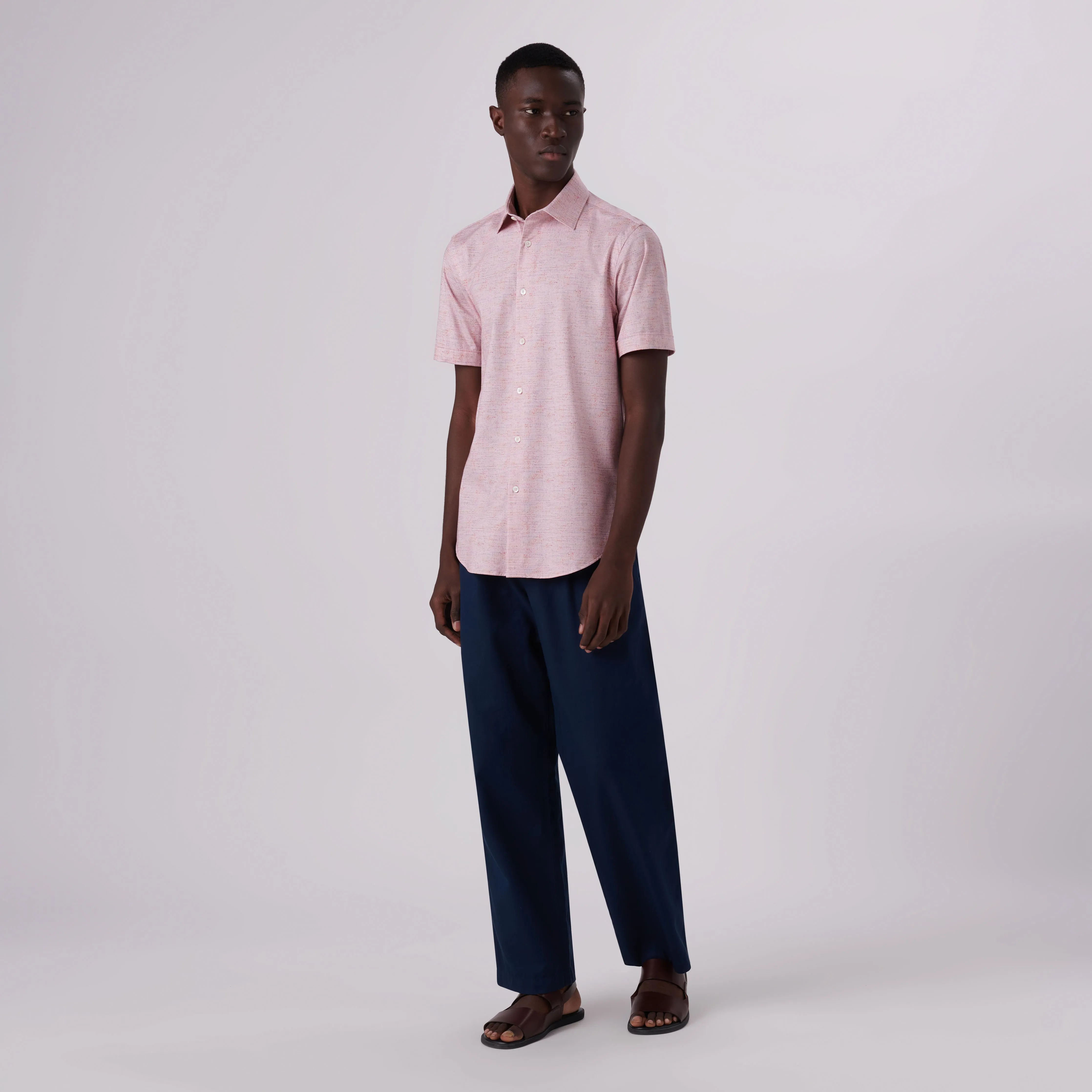 Miles Marled Print OoohCotton Short Sleeve Shirt sold by Bugatchi product image thumbnail 5