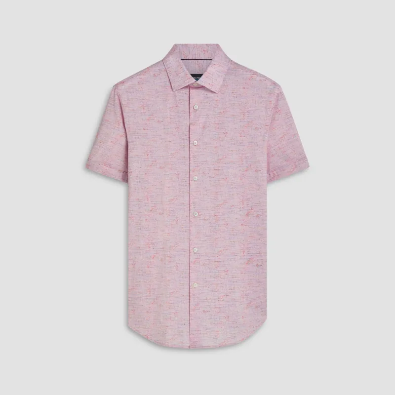 Miles Marled Print OoohCotton Short Sleeve Shirt sold by Bugatchi