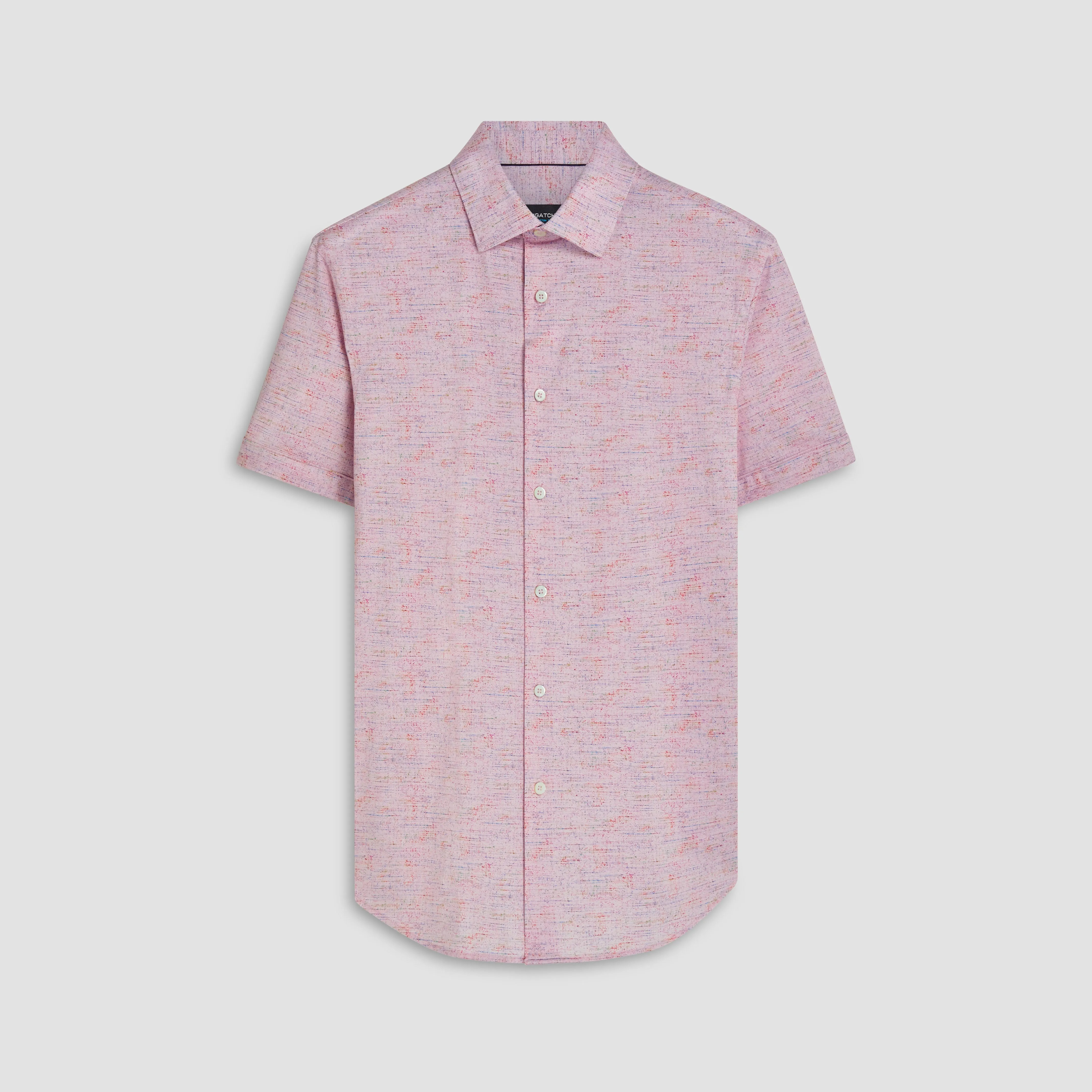 Miles Marled Print OoohCotton Short Sleeve Shirt sold by Bugatchi