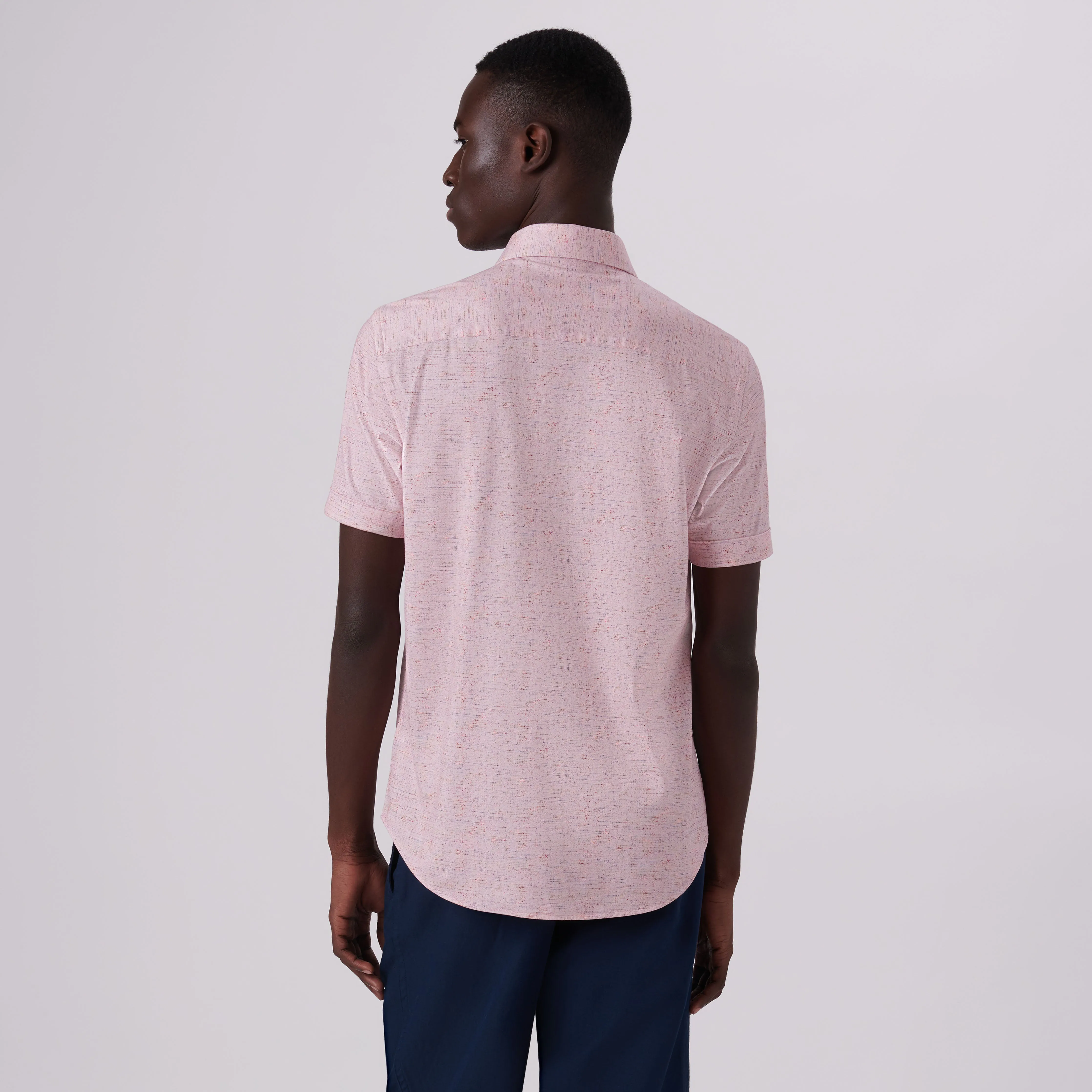 Miles Marled Print OoohCotton Short Sleeve Shirt sold by Bugatchi product image thumbnail 4